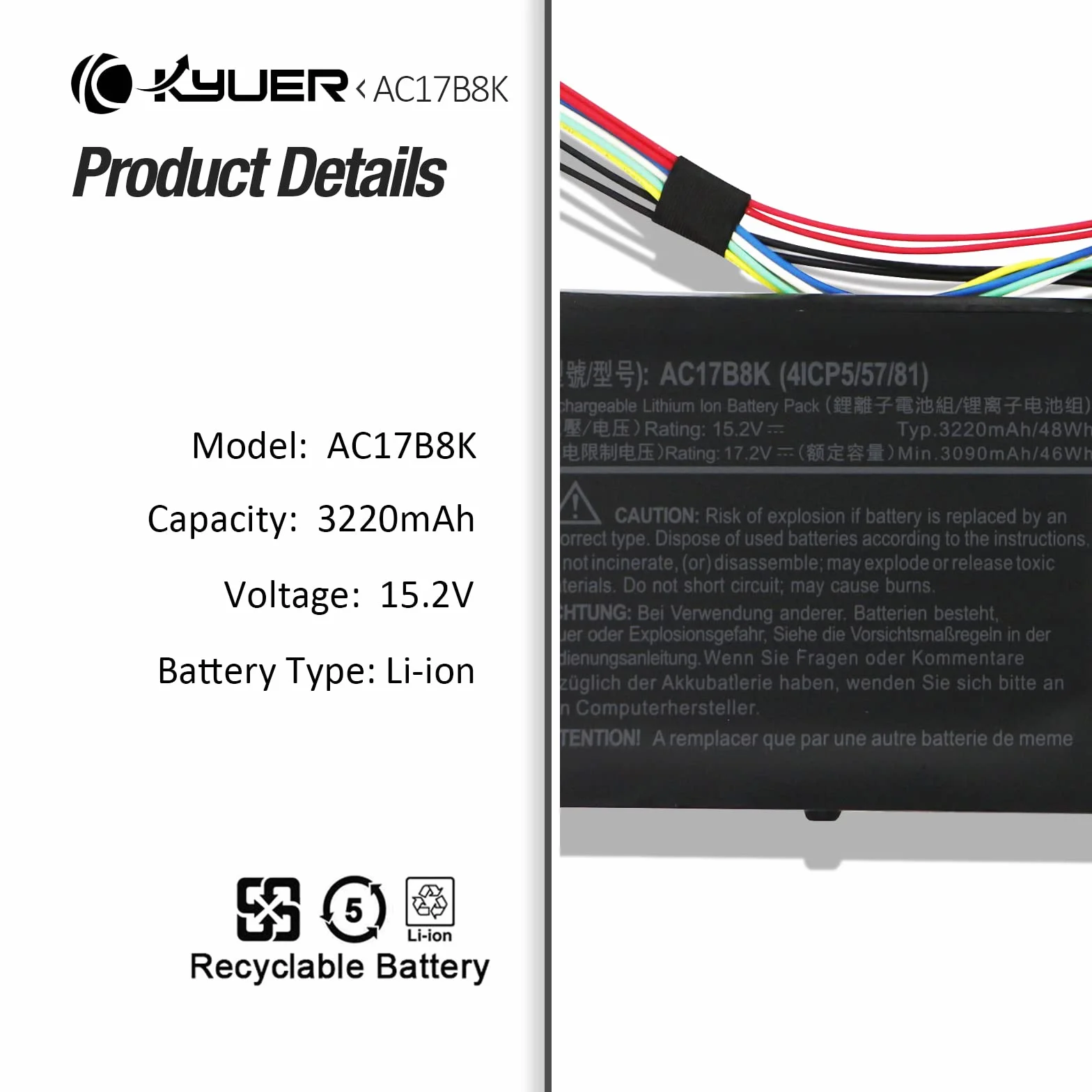 Bateria do Acer Swift 3 SF315-52 48Wh
