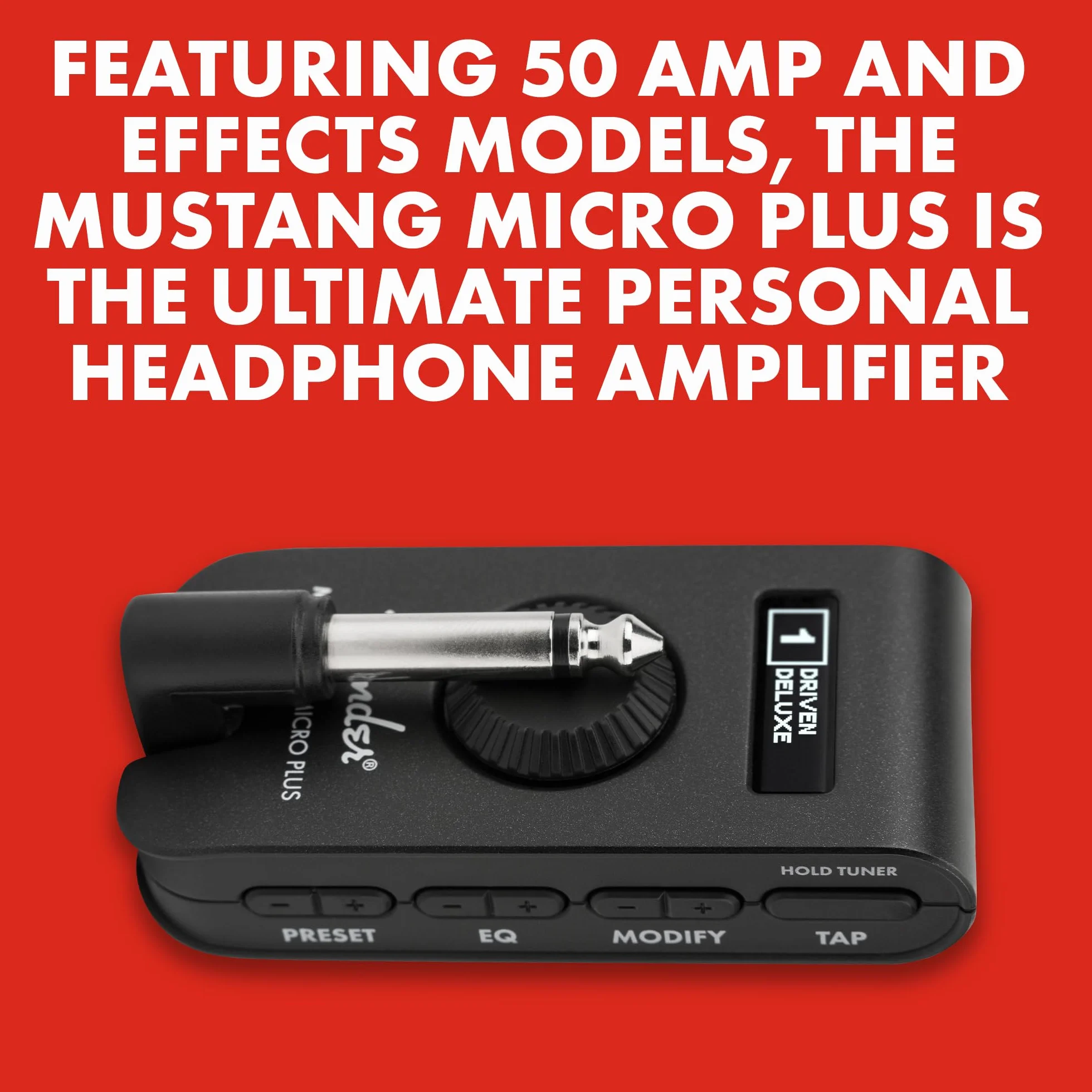 Fender Mustang Micro Plus wzmacniacz gitarowy słuchawkowy 25 modeli 25 efektów Bluetooth 100 ustawień ładowanie USB