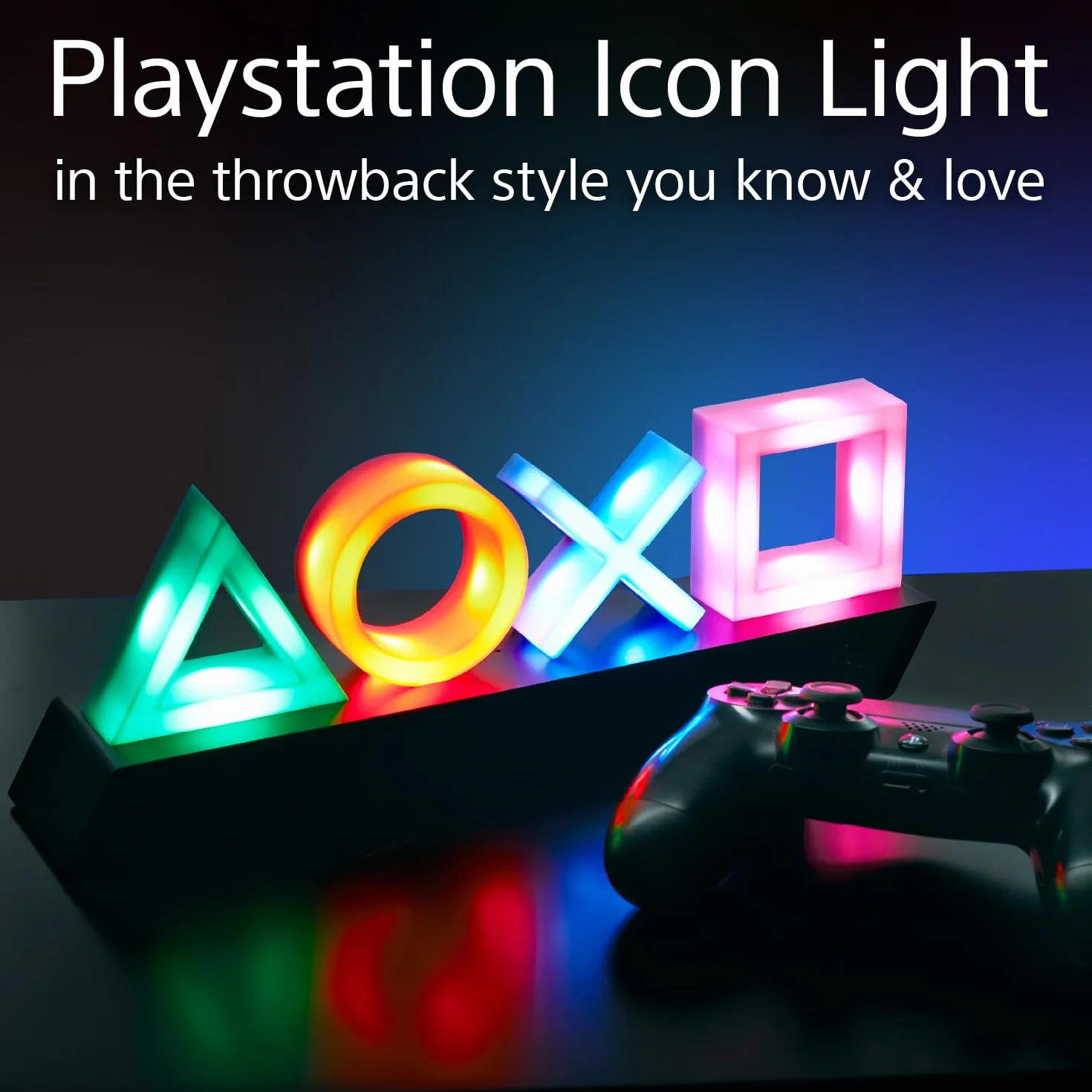 Paladone Playstation Icons Lampa Dekoracyjna, Wielokolorowy, 31 x 7 x 11 cm