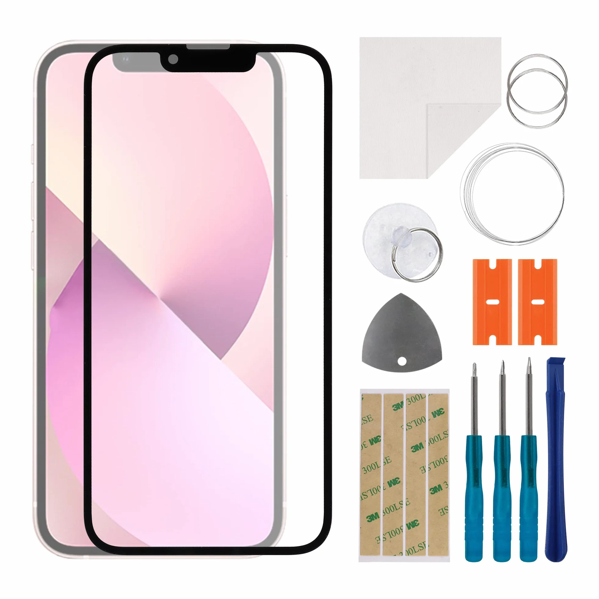 Zestaw naprawczy szkła wyświetlacza przedniego kompatybilny z iPhone 13 z narzędziami