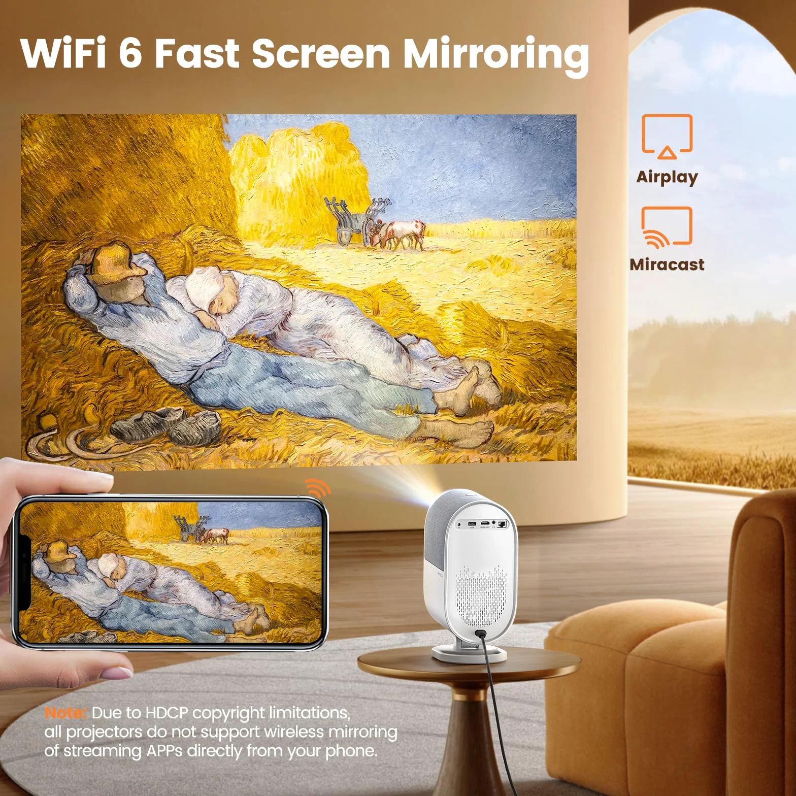 Projektor 4K, autofokus/projektor Bluetooth WiFi