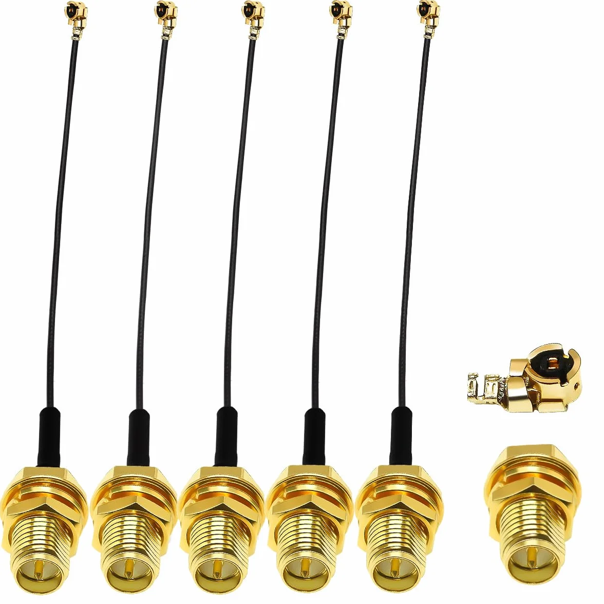 Kabel antenowy przedłużacz 15 cm RP SMA IPX 6 cali 1,13 mm kabel koncentryczny 5-pak