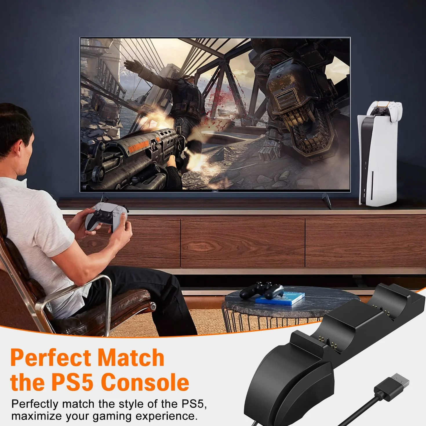Tendak Stacja Ładowania PS5 Fast Charge DualSense Podwójna Ładowarka Kontroler Sony Playstation 5