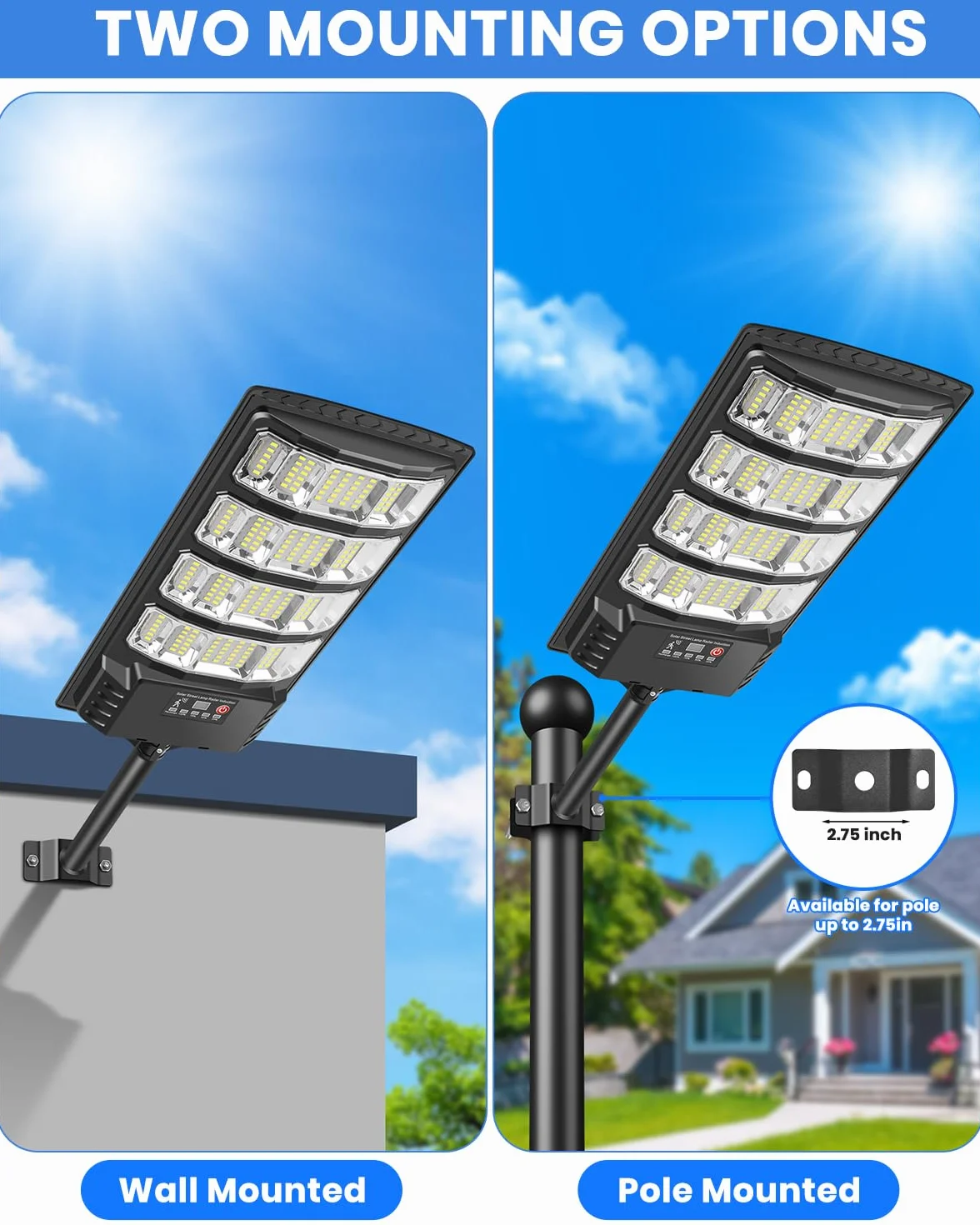 LEKIA Lampy solarne do użytku na zewnątrz, wodoszczelne, 6500 K, zmierzchu, lampa uliczna, czujnik ruchu z pilotem zdalnego sterowania, szeroki kąt 320°, lampa bezpieczeństwa LED, lampa solarna do
