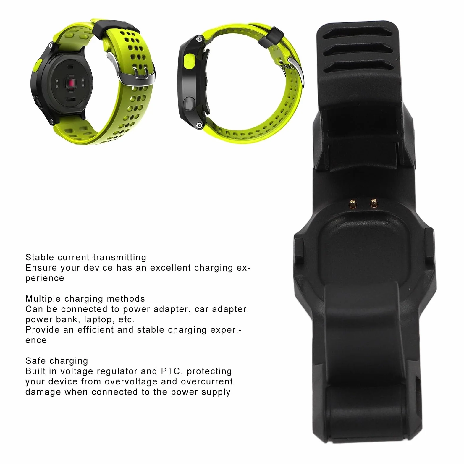 Stacja ładująca do Urządzenia Forerunner 225 GPS Running, z Kablem ładującym USB o Długości 3,3 Stopy, Akcesoria do Smartwatcha, Klips do ładowania