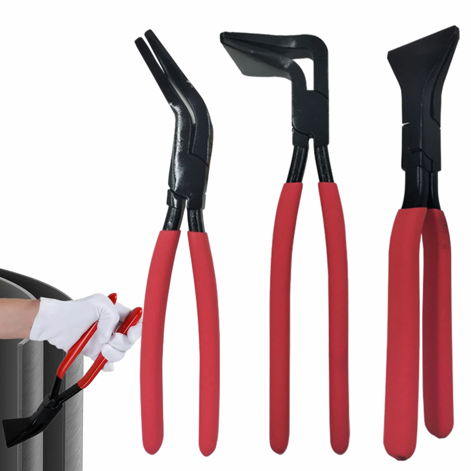 Szczypce Blacharskie Zestaw 3 Sztuk Ręcznych Giętarek Do Blachy | Ergonomiczny Zestaw Szczypiec Do Zaginania Blachy do Prac Domowych Samochodowych Hydraulicznych i