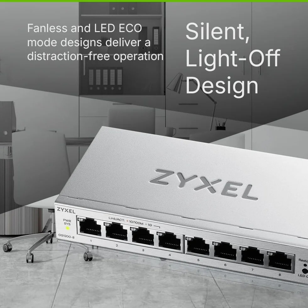 Zyxel GS1200-8v3 Przełącznik sieciowy Gigabit LAN 8 portów zarządzany QoS VLAN