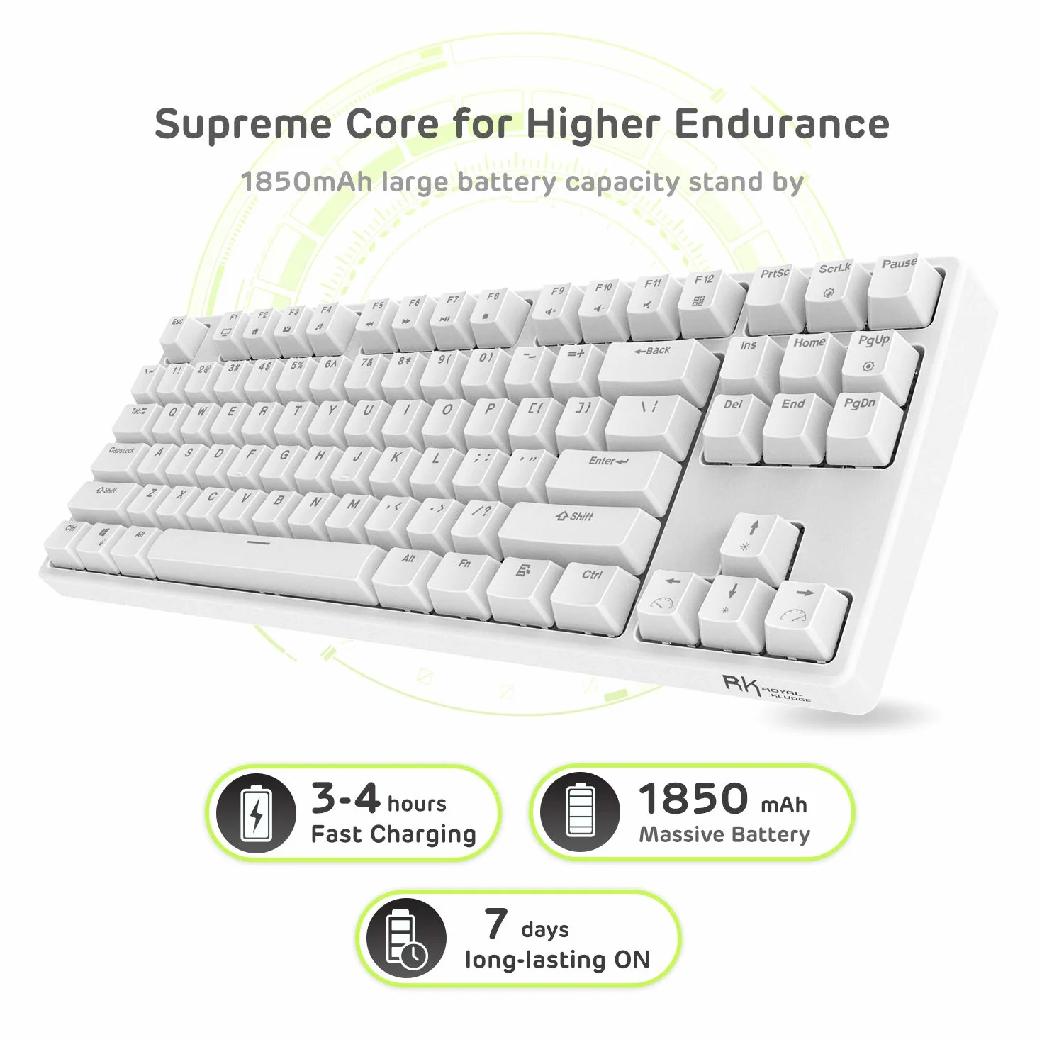 RK ROYAL KLUDGE Sink87G RGB Wireless TKL mechaniczna klawiatura do gier, 87 klawiszy, brązowe przełączniki