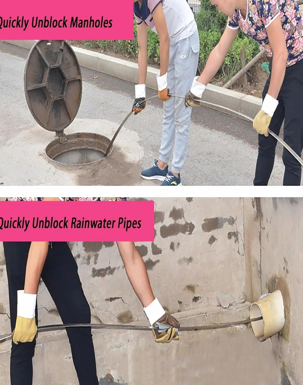 Komercyjny środek do odblokowywania odpływów – linka stalowa, instrukcja(L 25m W 3cm)