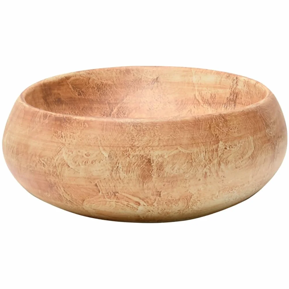 vidaXL Umywalka nablatowa, brązowa, owalna, 59x40x15 cm, ceramiczna