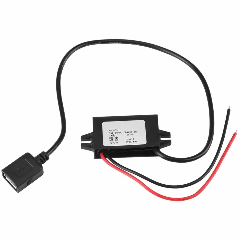 12 V / 24 V Na USB 5 V 3 A Zasilacz Sieciowy, Regulator Downkonwerterowy DC-Przetwornik Napięcia Reduktor, Adapter Monitorujący Konwerter