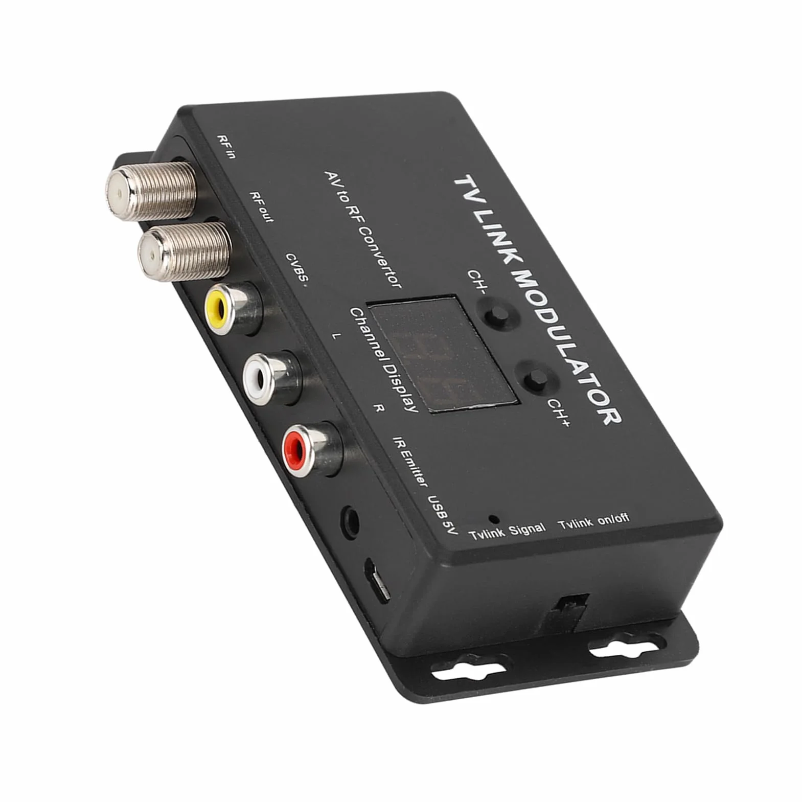 TM70 Modulator UHF TV LINK Konwerter AV RF Przedłużacz Podczerwieni z Wyświetlaniem Kanałów