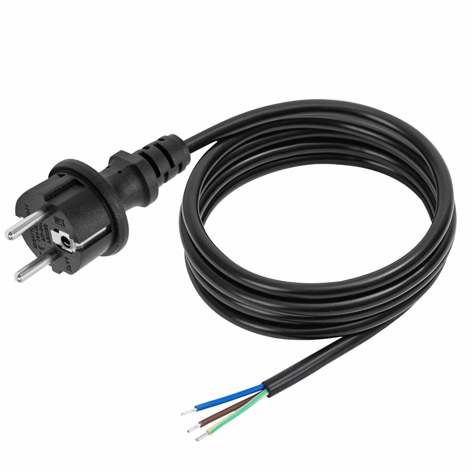 VIEVRE Kabel przyłączeniowy 1 m z wtyczką, kabel zasilający 3-biegunowy, kabel 3 x 1,5 mm², wtyczka Schuko z kablem, kabel zasilający z wtyczką, kabel przyłączeniowy z wtyczką, 230 V, 16 A, IP44