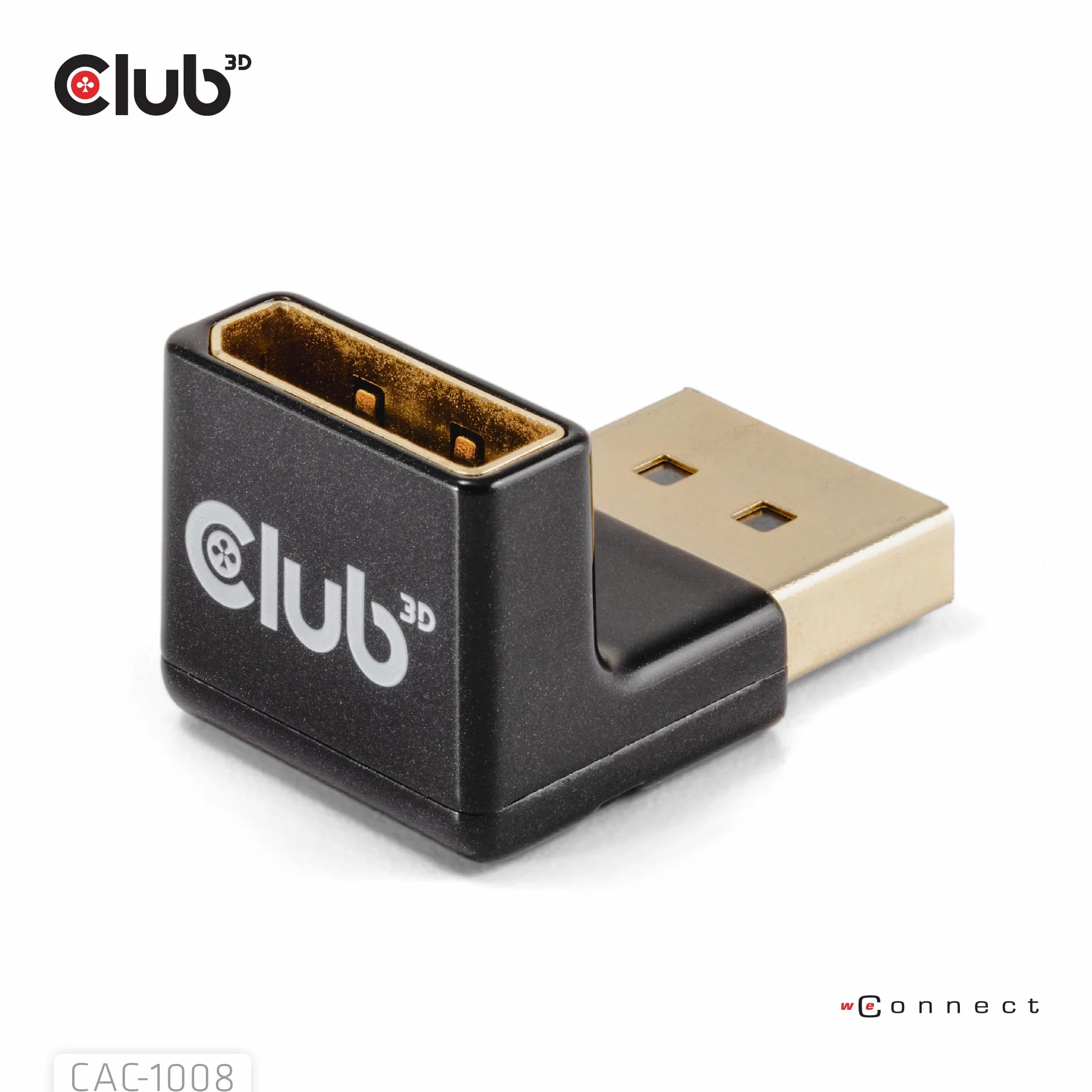 Club3D CAC-1008 DisplayPort 1.4 adapter 90 stopni kątowy 4K120Hz M/F