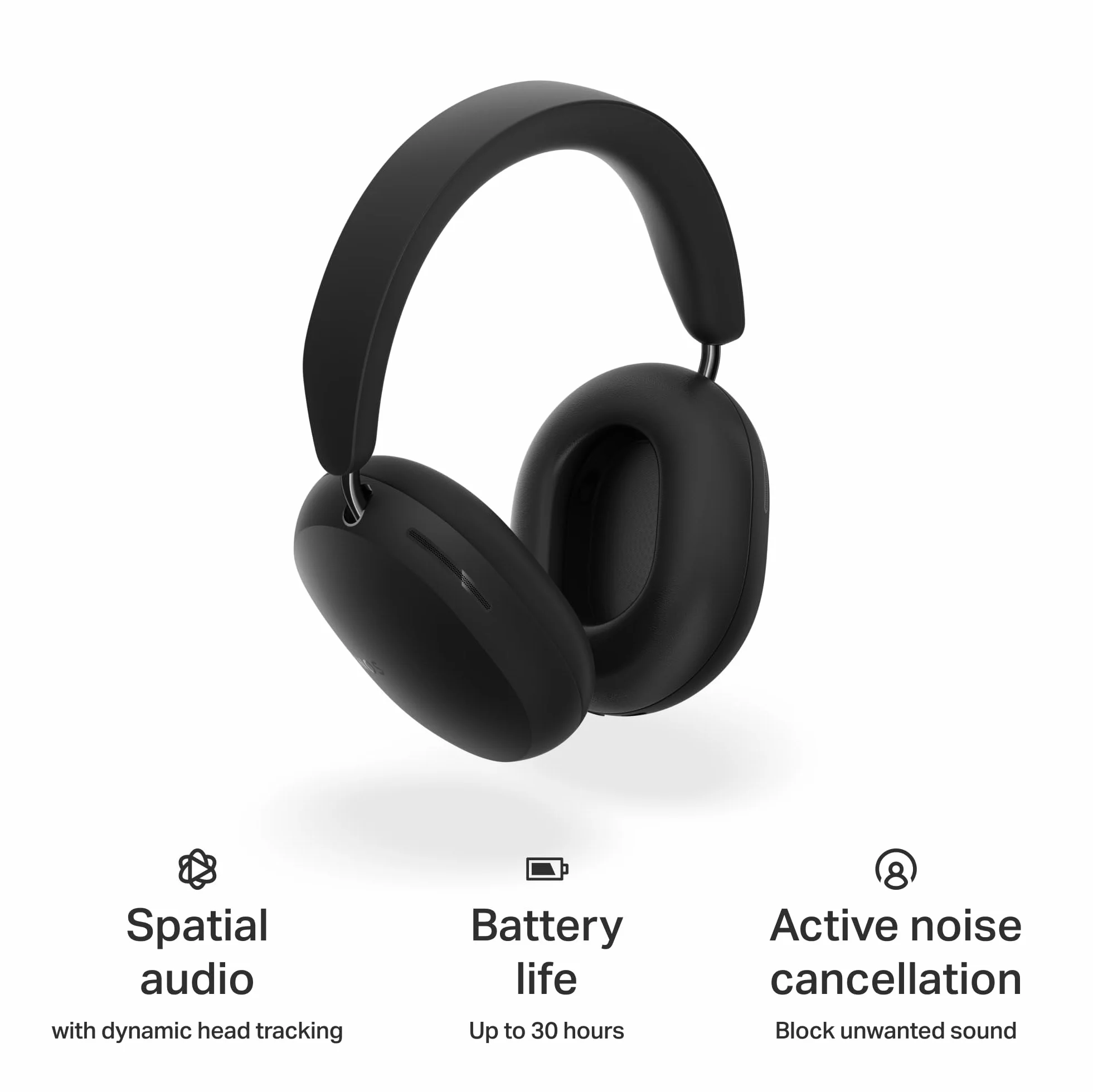 Sonos Ace Bezprzewodowe słuchawki Bluetooth redukcja szumów 30h baterii dźwięk przestrzenny śledzenie głowy czarne