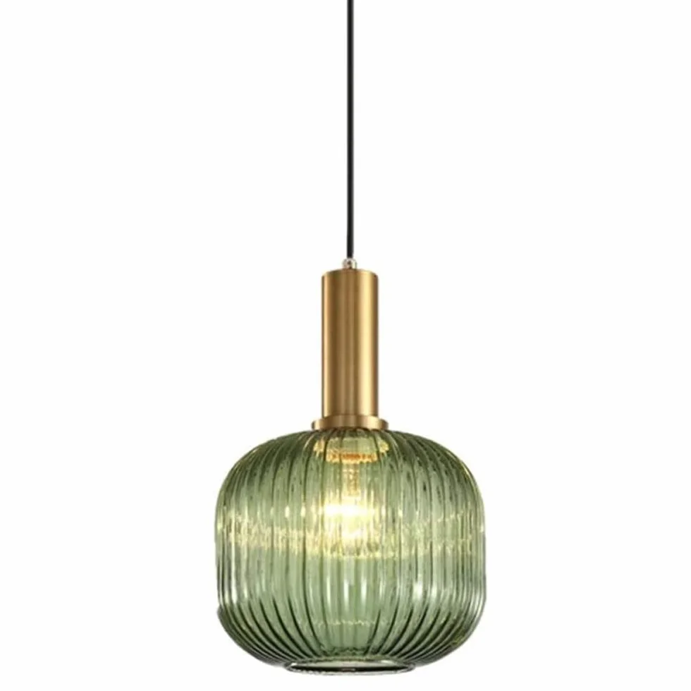Szklana lampa wisząca, nowoczesna okrągła lampa sufitowa, metalowy żyrandol E27 Edison, kreatywna prostota, wisząca lampa zwisająca, pojedyncza głowica, oświetlenie w stylu nordyck