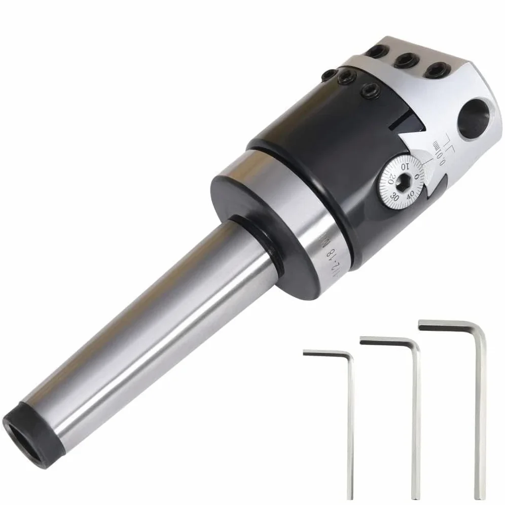 50 mm głowica wiertnicza z trzpieniem wiertniczym MT3 ze stali 40 CR do frezarki i centrum obróbczego, precyzyjna 0,01 mm, pojemność wiercenia 10-125 mm, z 3-krotnym kluczem imbusowym