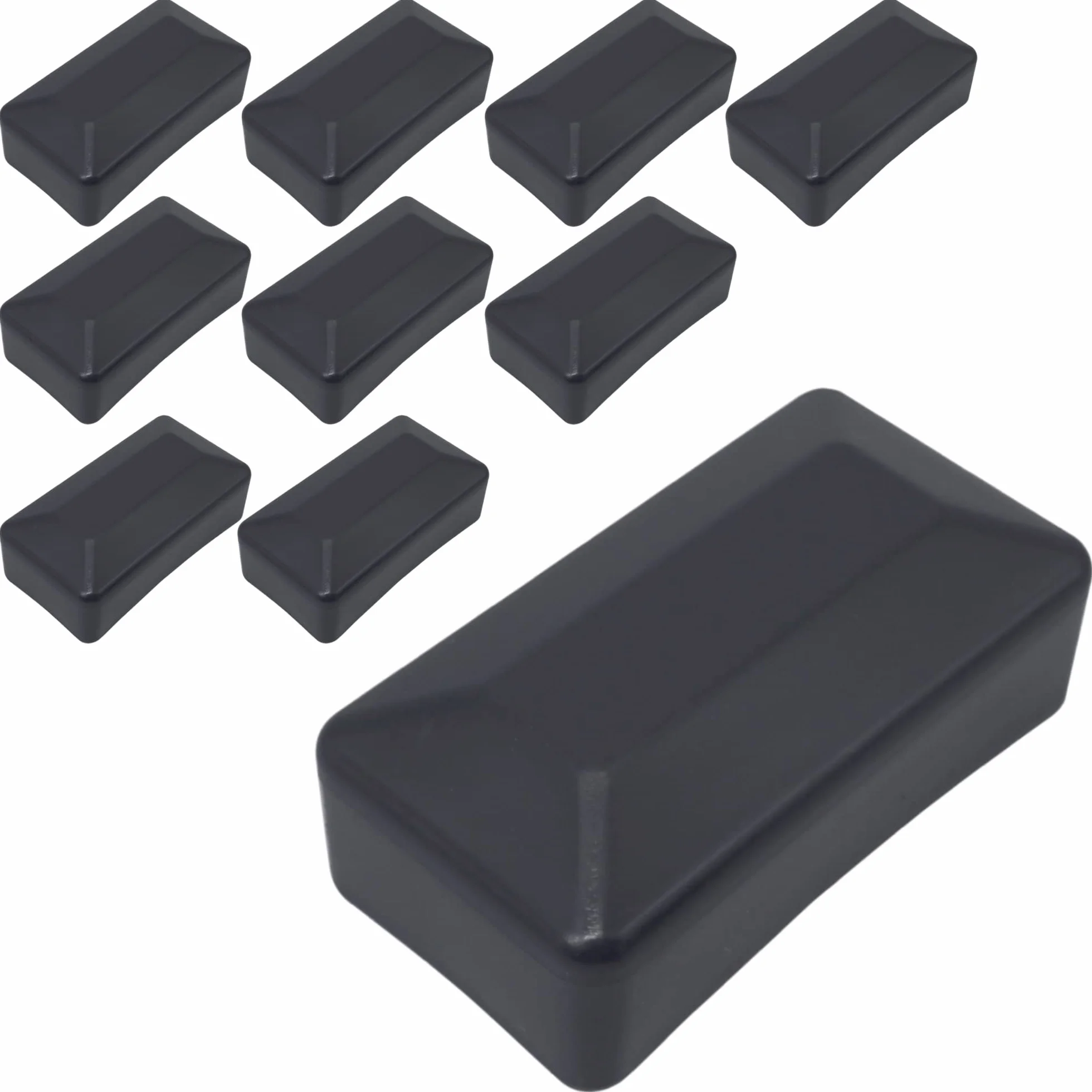 SKIR'CO (10 szt.) nakładki na słupki ogrodzeniowe, prostokątne szare plastikowe nakładki 40 x 80 mm, osłony słupków ogrodzeniowych, kolor antracytowy RAL 7016