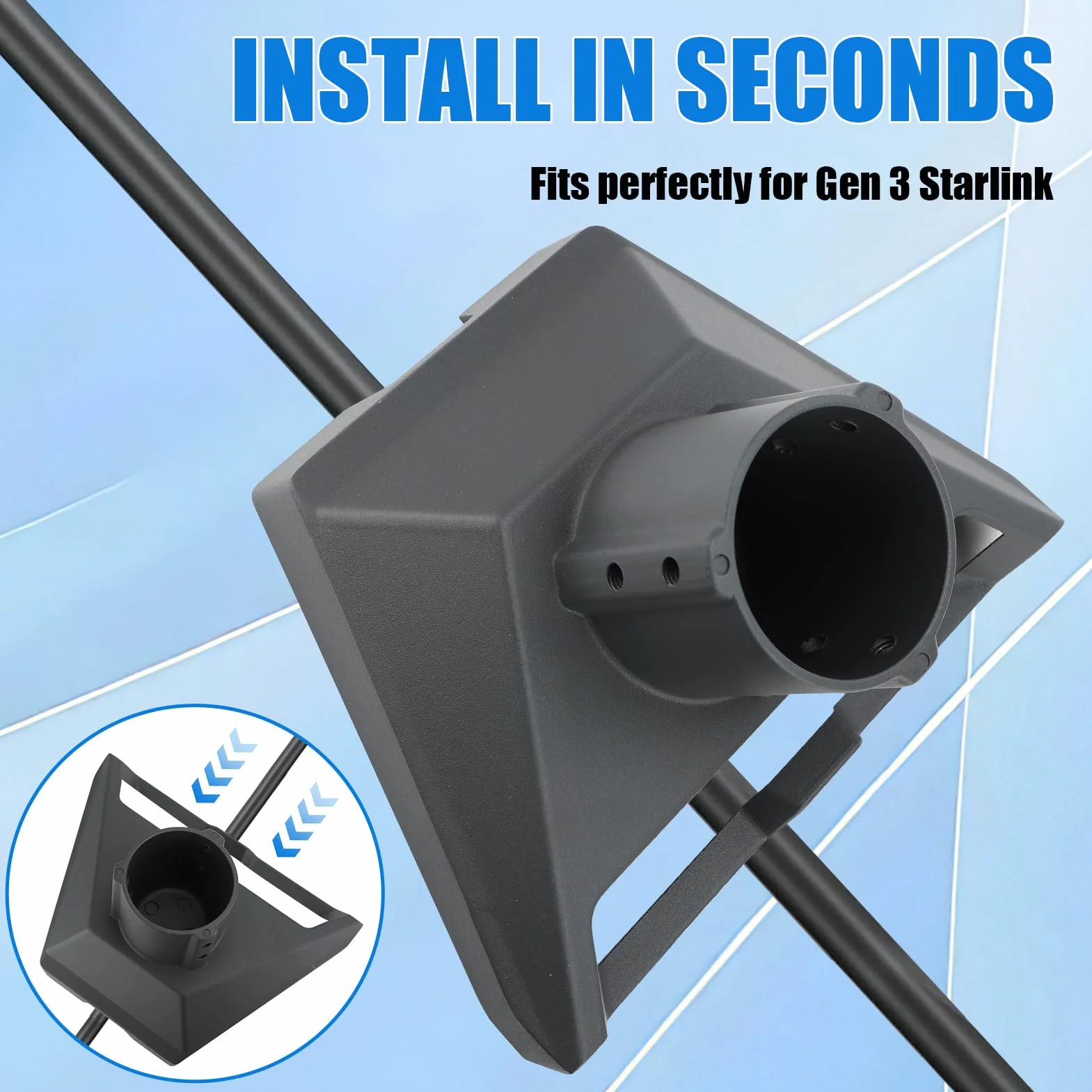 Starklink Gen 3 Aluminium Satelitarny Adapter Rury Starklink Gen 3 Pole Mount Base Kit, 1''-2,1''