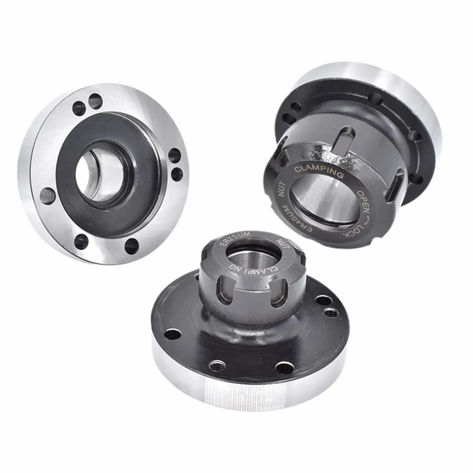 Czteroosiowy uchwyt tulejkowy z kołnierzem o wysokiej precyzji, ER50 - ER40, uchwyt 100 mm 80 mm do tokarki CNC - 1 szt.(Er32-d80 (3hole))