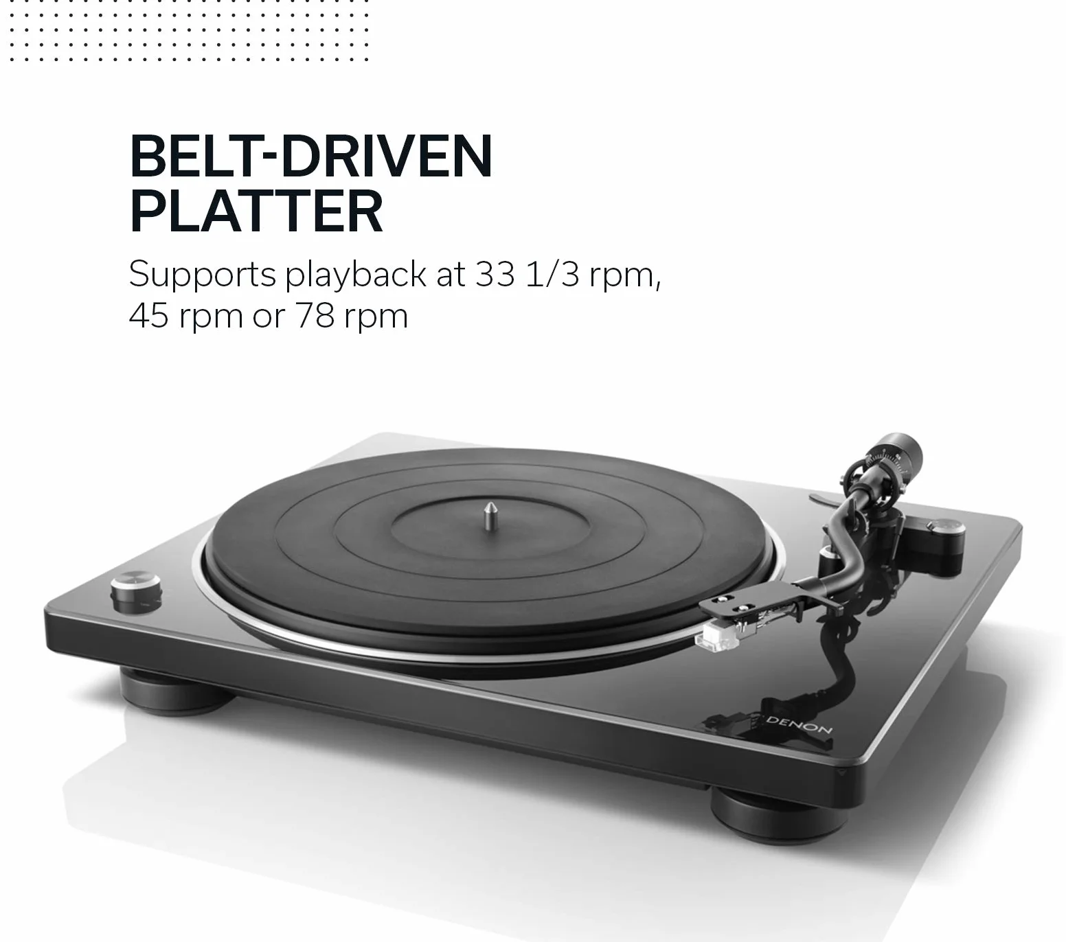 Denon Odtwarzacz płyt winylowych DP400BKEM DP-400, odtwarzacz płyt winylowych, MP3 i WAV, odtwarzacz LP z wbudowanym korektorem phono, wyjmowaną osłoną przeciwpyłową i wkładem MM, kompatybilny z MC - czarny