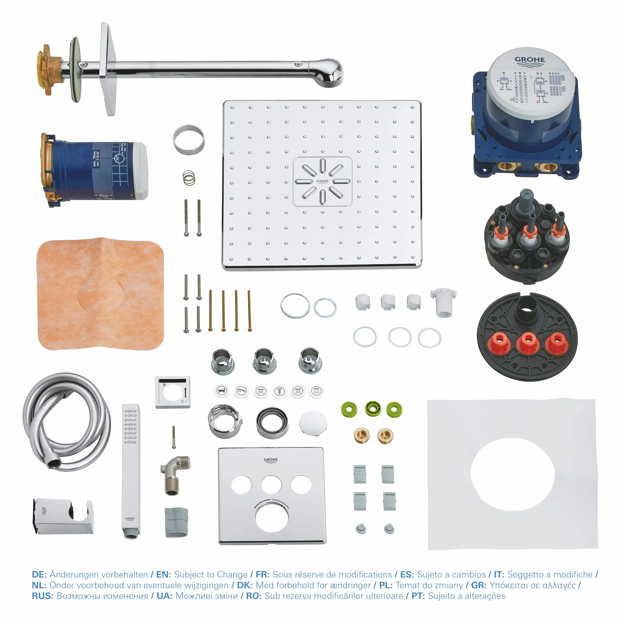 Grohe Grohtherm SmartControl system podtynkowy, z g?owic? prysznicow? Rainshower SmartActive 310 Cube, 3 odbiorniki, chrom - 34712000