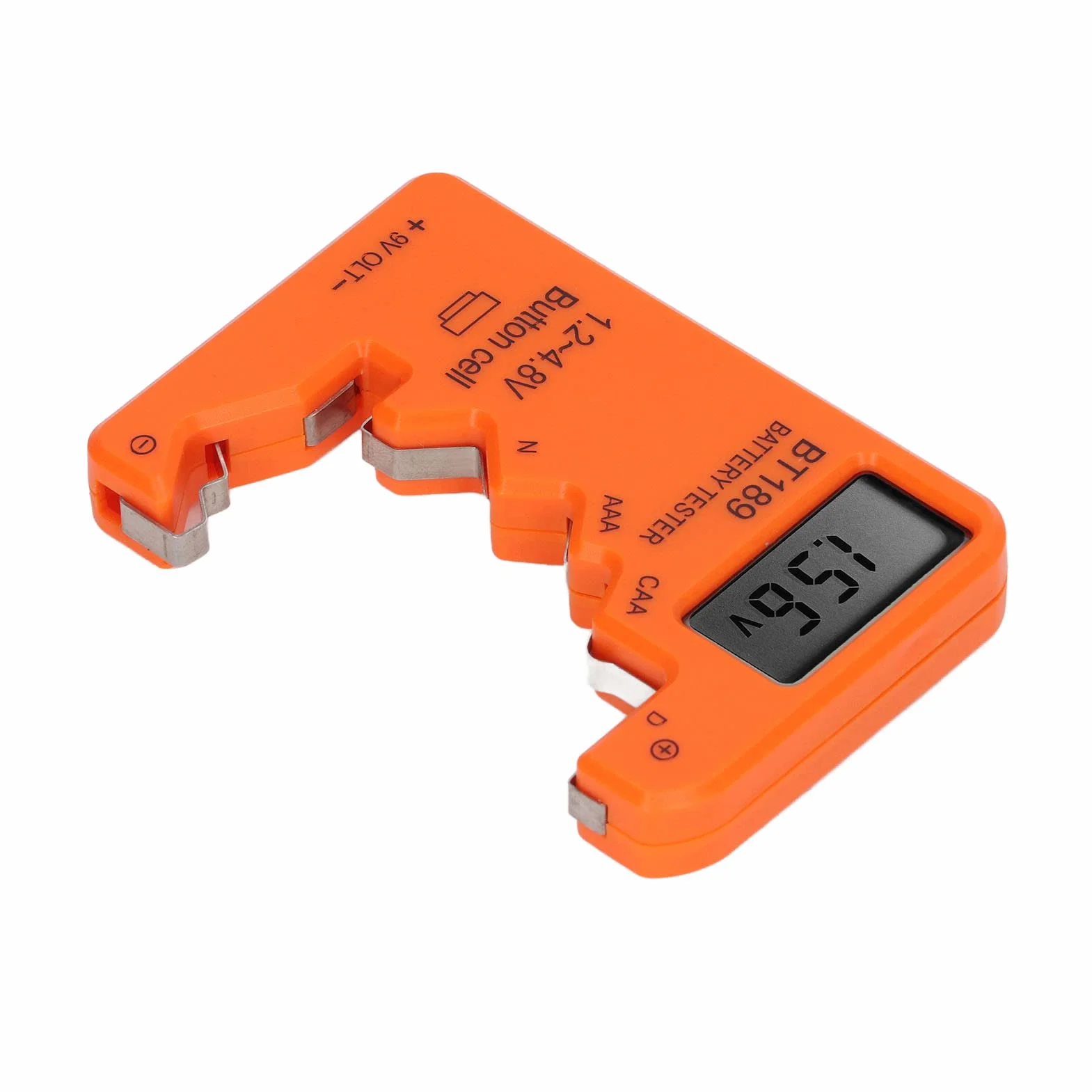 Tester Baterii Kontroler, Wyświetlacz LCD Cyfrowy Wyświetlacz Tester Baterii dla AA AAA 6F22 9V 1.5V (Pomarańczowy)