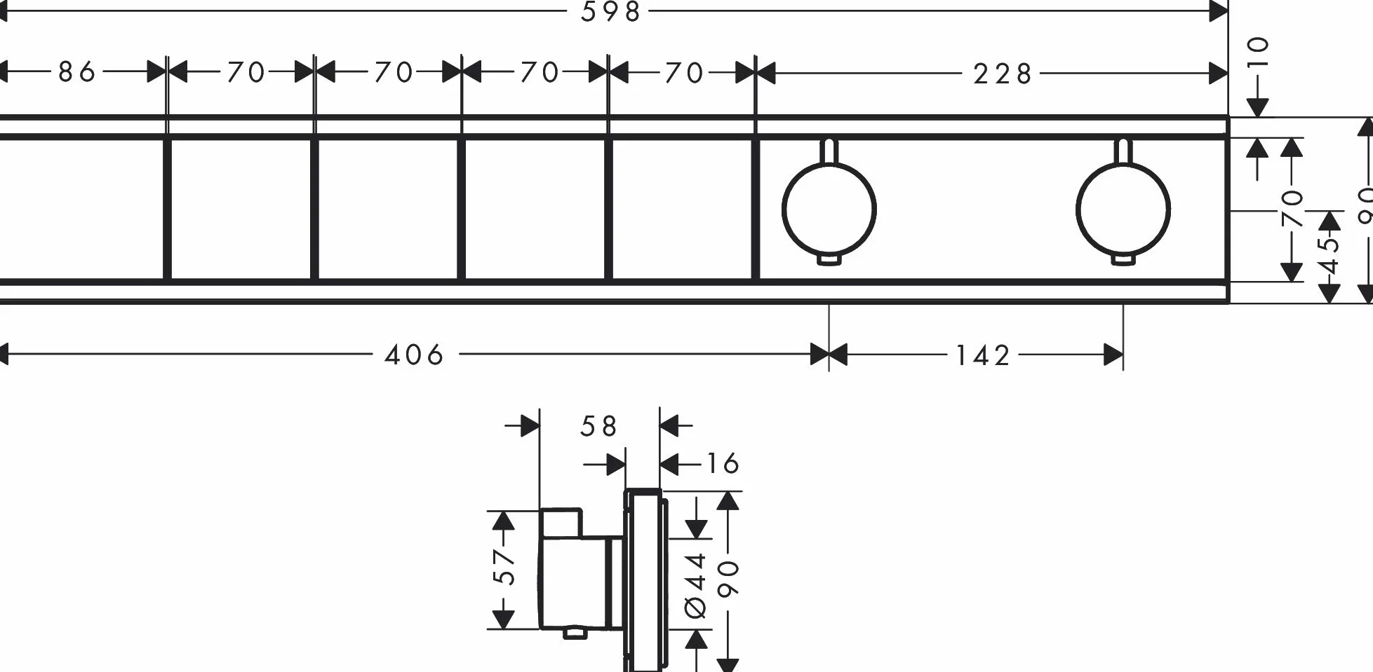 hansgrohe RainSelect Bateria termostatyczna do 4 odbiorników, montaż podtynkowy,element zewnętrzny złoty optyczny polerowany, 15382990