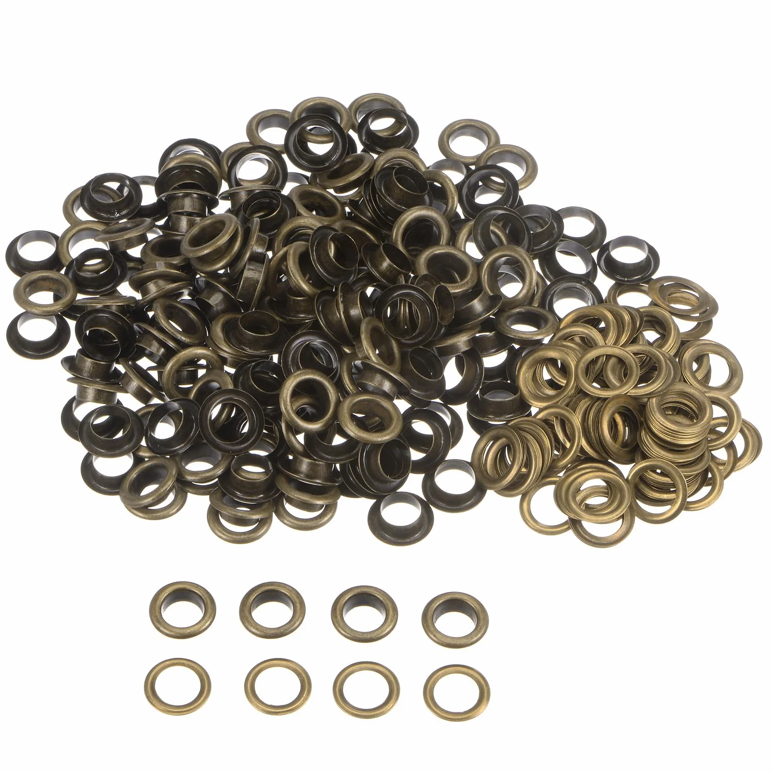 QUARKZMAN 300-częściowy zestaw oczek, metalowe oczka 10 mm, małe oczka z podkładkami do butów, ubrań, pasków, zawieszek, torby, tkaniny, skóry, projektu "zrób to sam" (brąz)