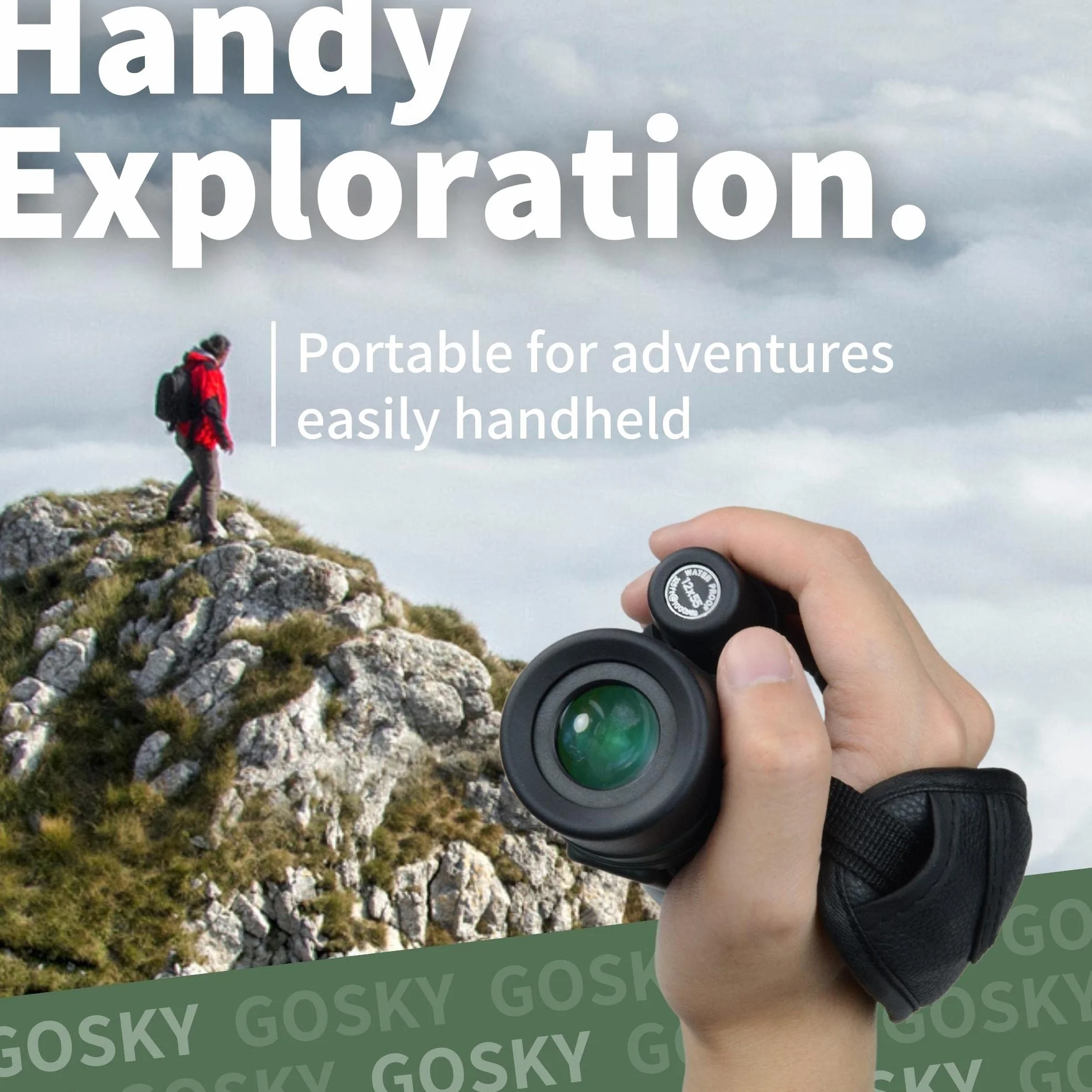 Gosky 12x55 High Definition teleskop monokular BAK4 pryzmat wodoszczelny