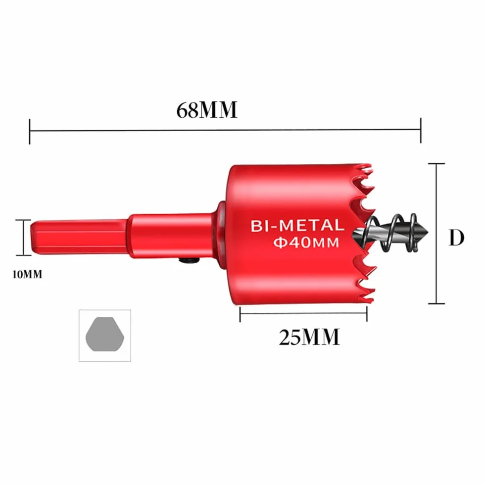 Otwornice 1PC 20mm-200mm M42 Bi-metalowe wiertło Cutter narzędzia stolarskie cięcie metalu narzędzia z tworzyw sztucznych, 155mm