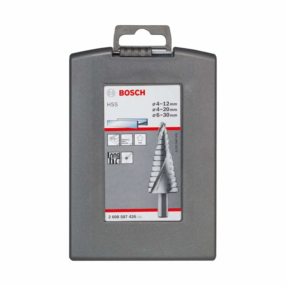 Bosch Profesional 3-częściowy zestaw wierteł stopniowych HSS 4-12; 4-20; 6-30 mm