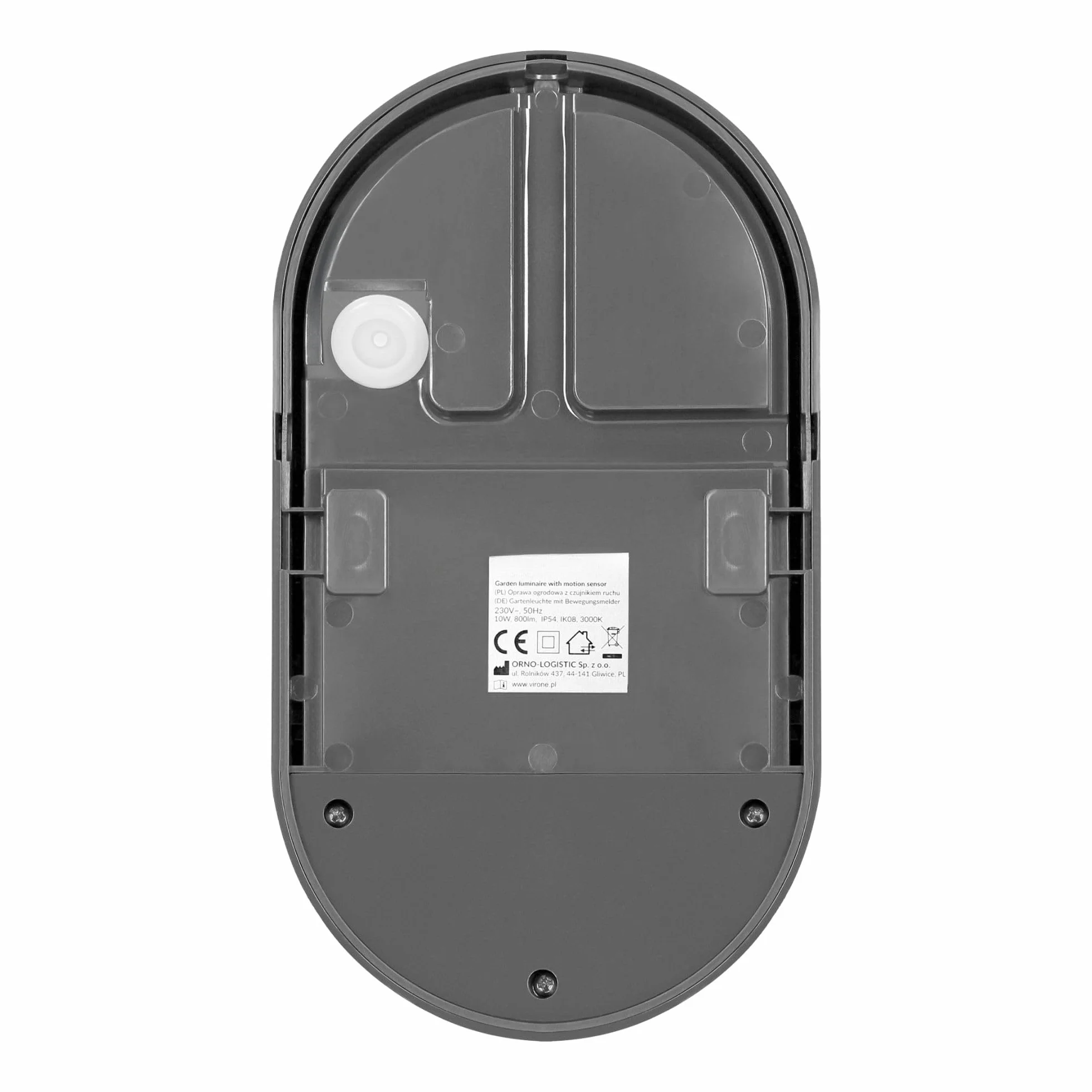 Lampa Zewnętrzna LED z Czujnikiem Ruchu PIR Zasięg 9m Barwa Ciepła Biel 3000K 10W 800lm Kinkiet Zewnętrzny Ogród Taras Balkon IP54