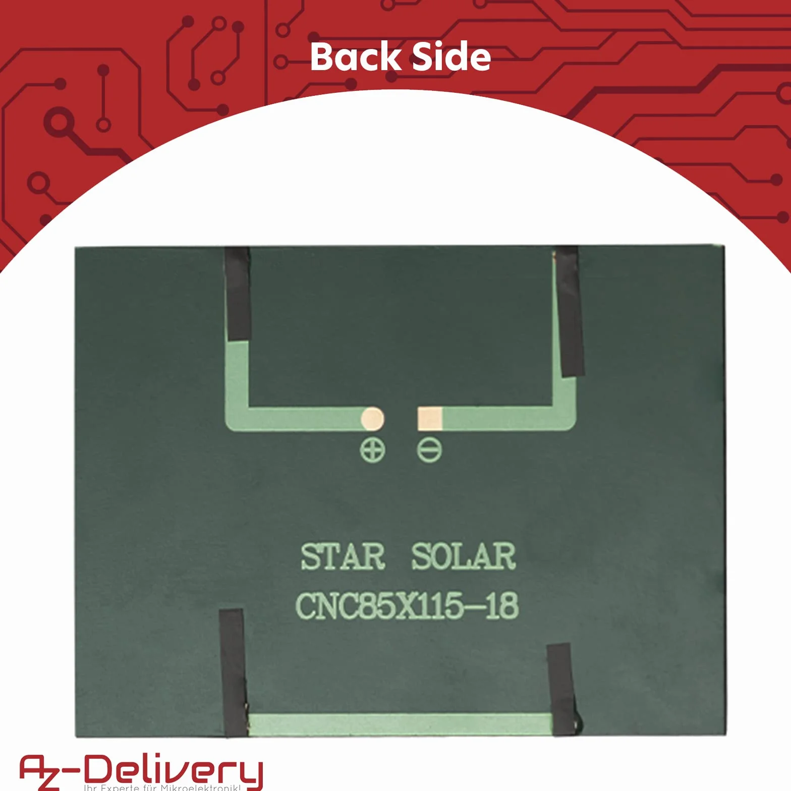 AZDelivery Moduł solarny polikrzem 5V 1.5W mini panel słoneczny wodoodporny