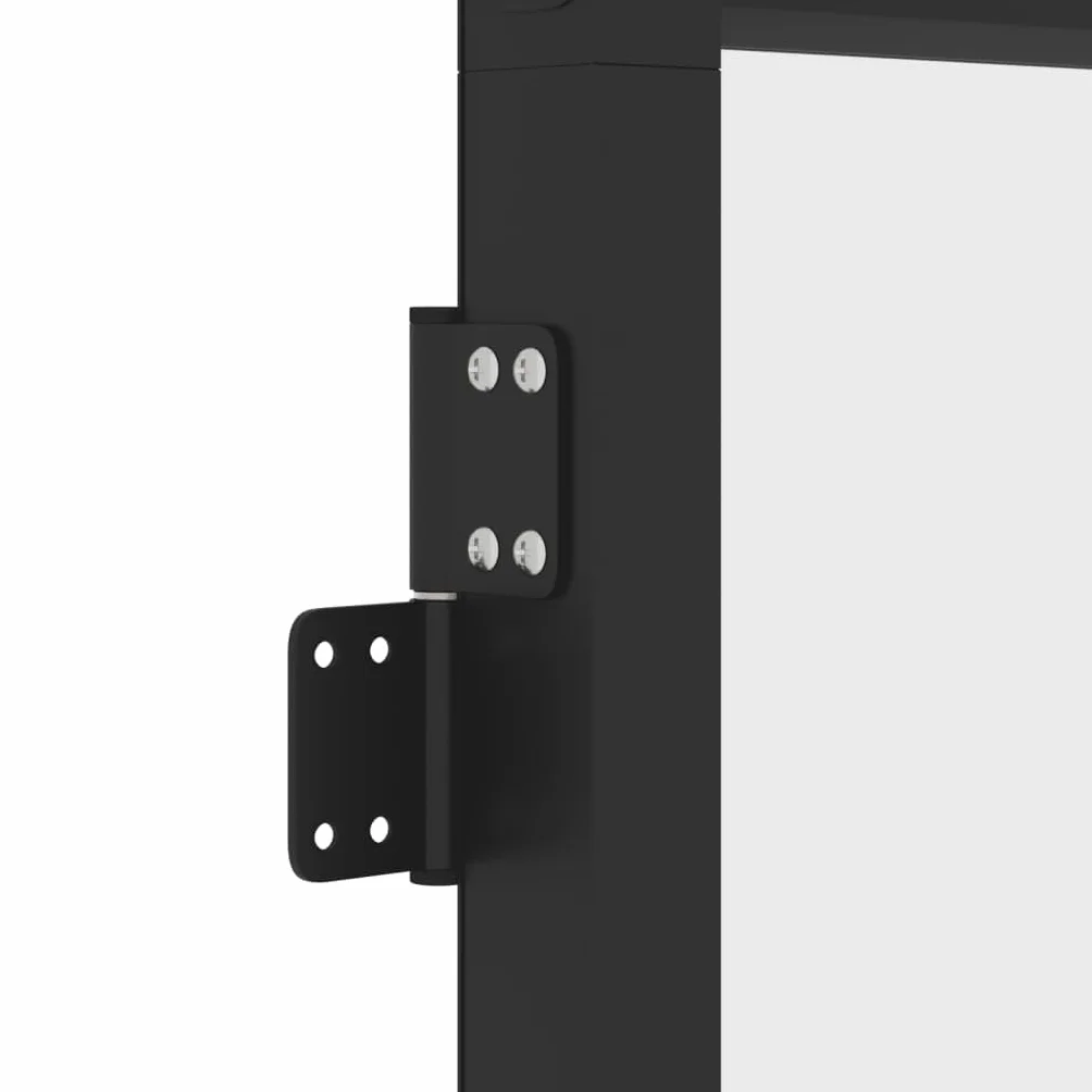 Drzwi wewnętrzne wąskie czarne 102,5 x 201,5 cm szkło hartowane i aluminiumSprzęt Materiały budowlane Drzwi domowe