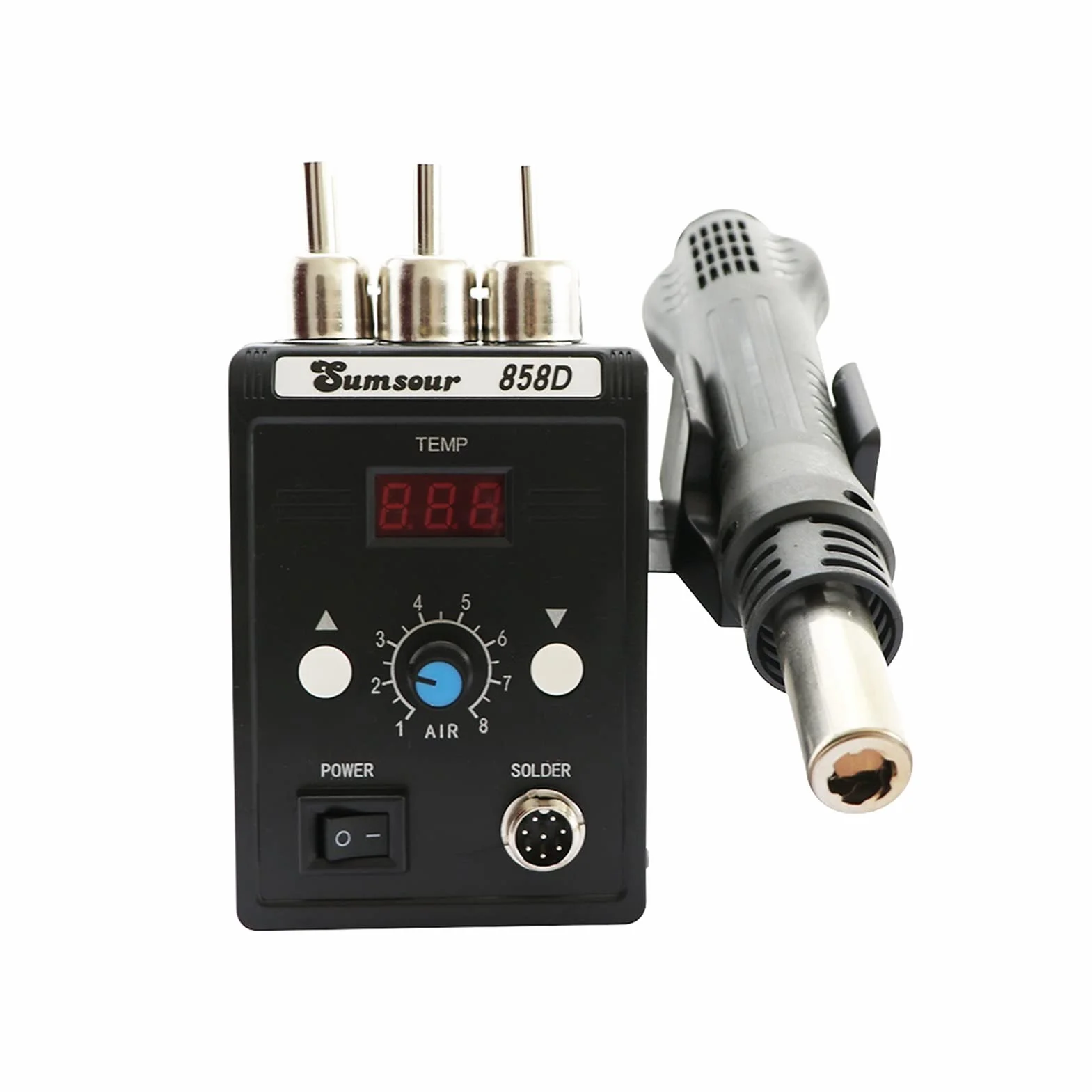 Stacja Lutownicza 858d stacja lutownicza 70 0W 110V / 220V Cyfrowy BGA SMD. Gorące powietrze Lutownia Lutownica Revorning Opetion Repailing Narzędzia(SET-1)
