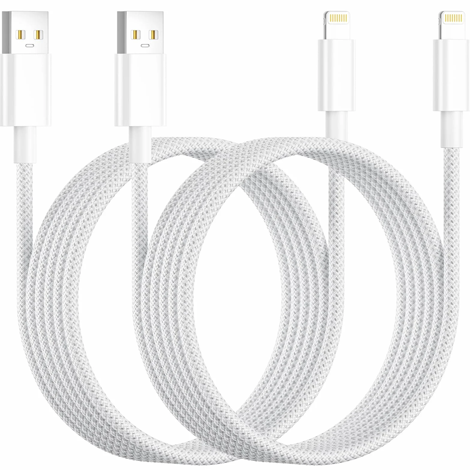 Apple MFi Certyfikowany Kabel Lightning 2 m 2-pack do iPhone 14/13/12/11 Pro Max/XS/XR/8