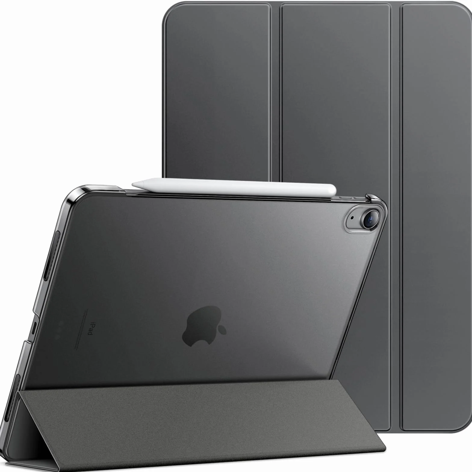 JETech Etui dla iPad Air 13 Cala M4/M3/M2 (2026/2025/2024), Szczupły Podstawkę Twardy Tylna Skorupa Inteligentna Osłona z Automatycznie Budzi/Spać (Gwiezdna Szarość)