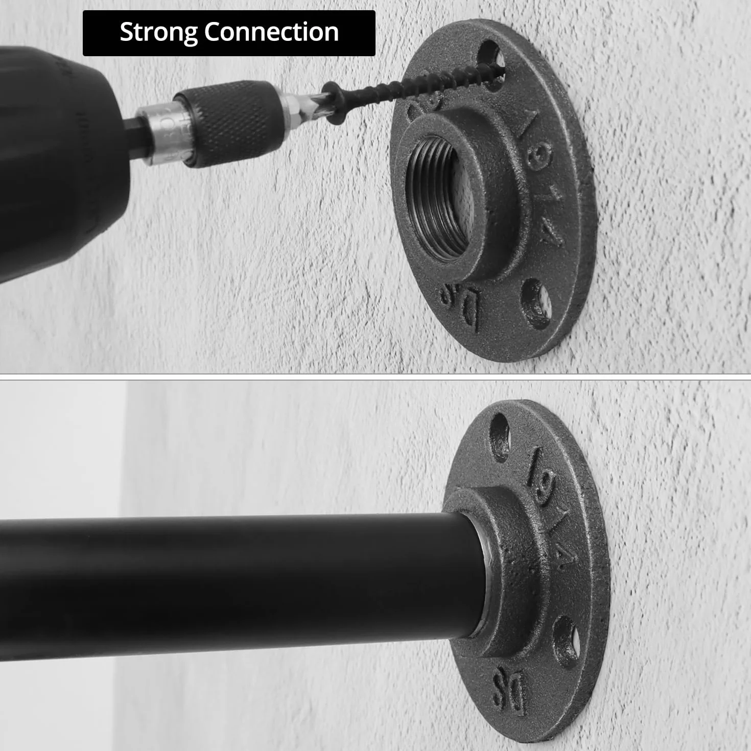 QWORK® 10 sztuk kołnierzy gwintowanych 3/4'' BSP z 3 otworami, z żeliwa ciągliwego, do samodzielnego wykonania, styl vintage, ze śrubami
