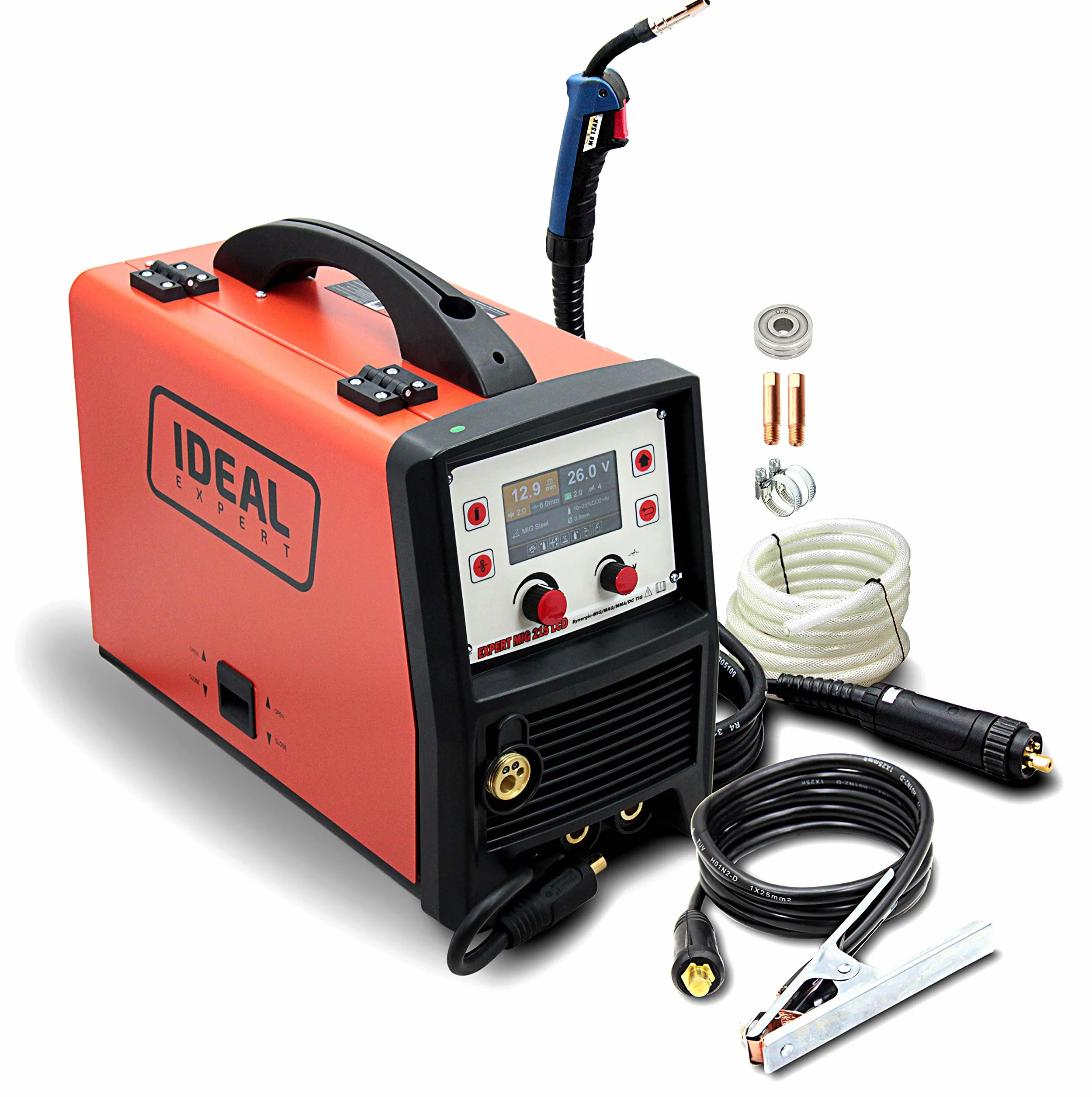 Ideal™ EXPERT MIG 215 MIG/MAG Synergie spawarka 200A TIG 3w1 spawarka bezgazowa FLUX