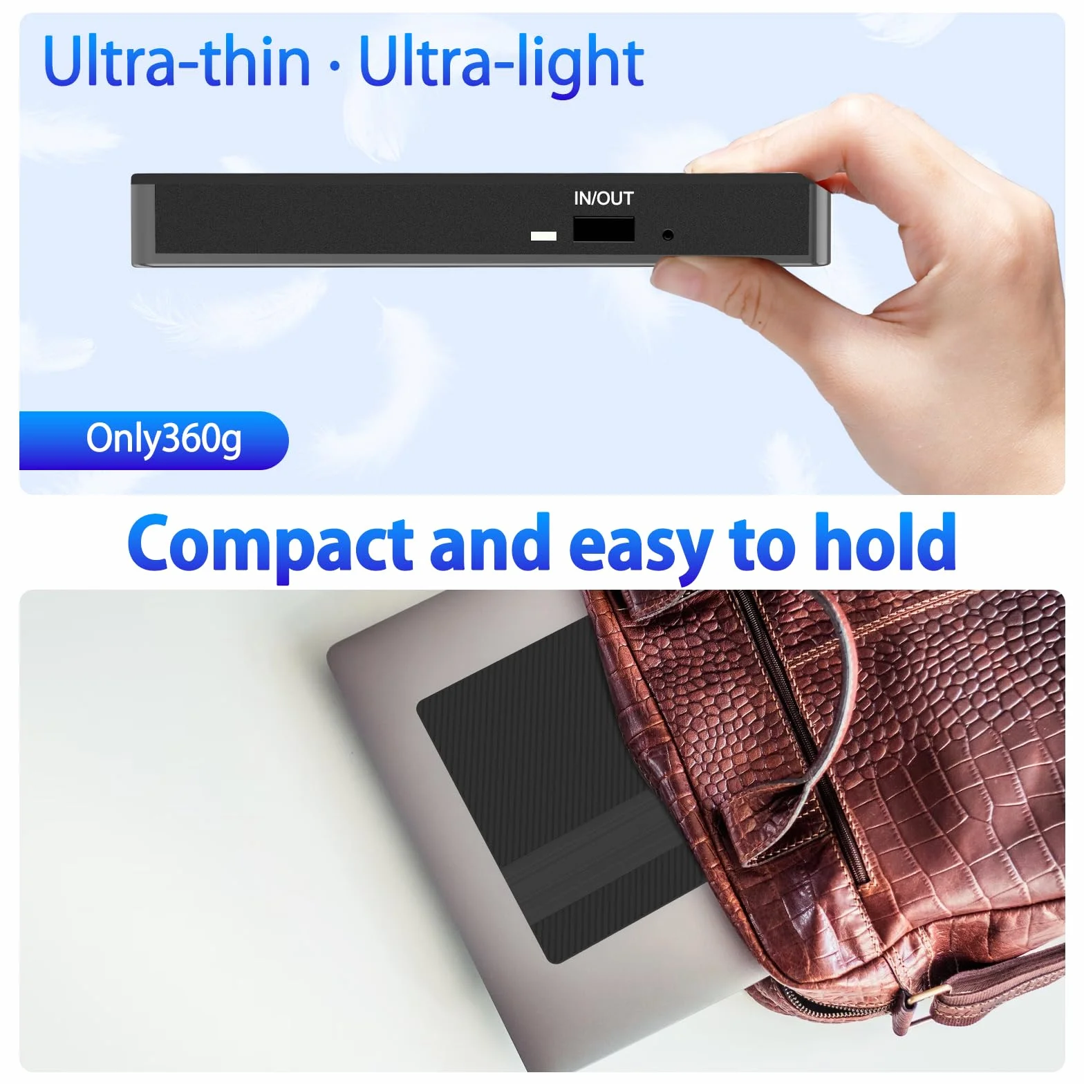 Zewnętrzny Odtwarzacz CD DVD z USB 3.0 Type-C Przenośny Czytnik Dysków CD DVD +/- R/RW Podłącz i graj działa z PC, Laptopami, Mac OS, Windows 11/10/8/7/XP i Linux