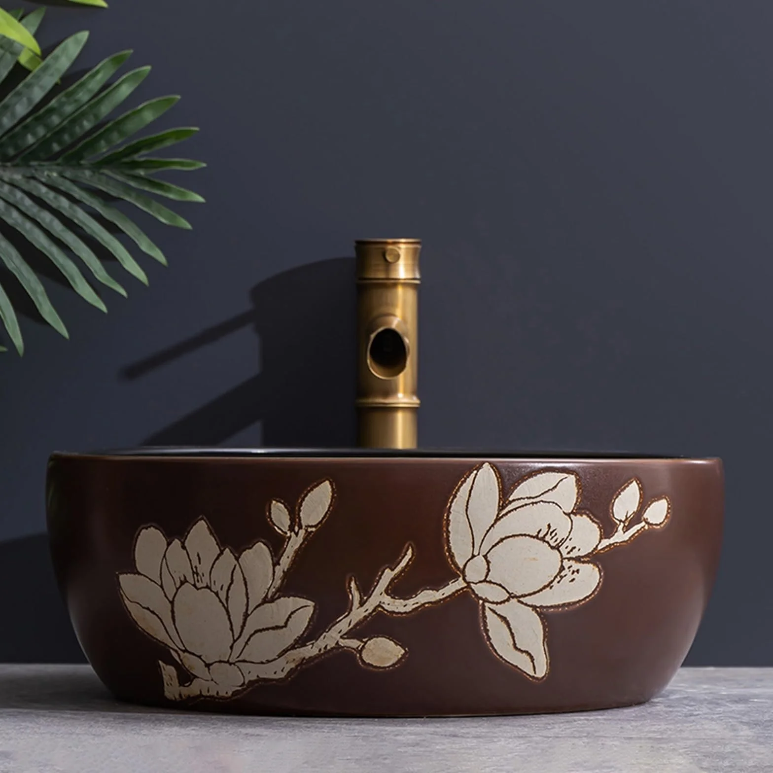 Umywalka nablatowa, umywalka nablatowa ceramiczna, umywalka łazienkowa w kształcie liścia, spersonalizowana umywalka zewnętrzna, umywalka łazienkowa ceramiczna SMA,