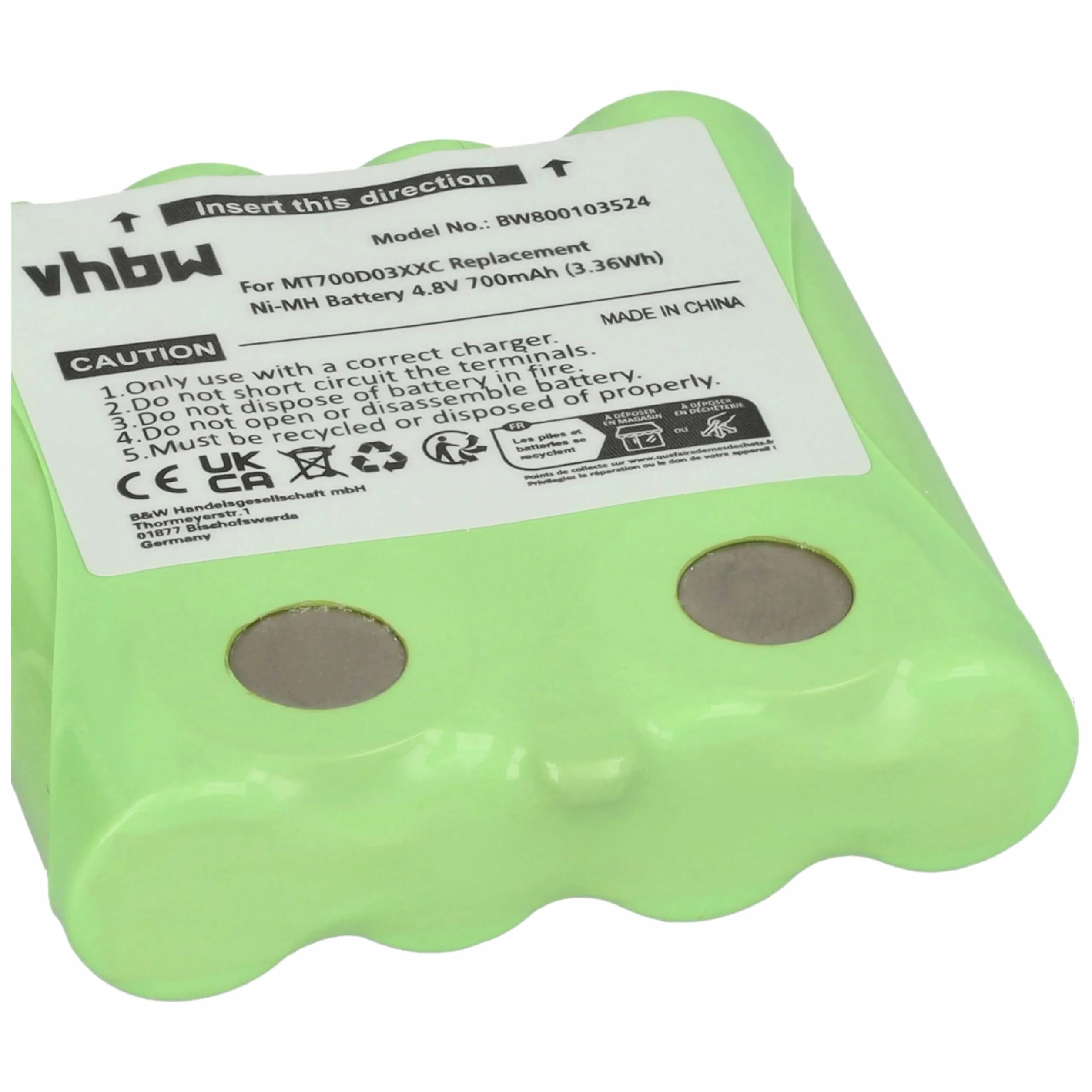 Akumulator kompatybilny z DeTeWe Outdoor 8000 PMR8000 Simvalley WT-100 700 mAh 4,8 V NiMH zamiennik PX-175-675