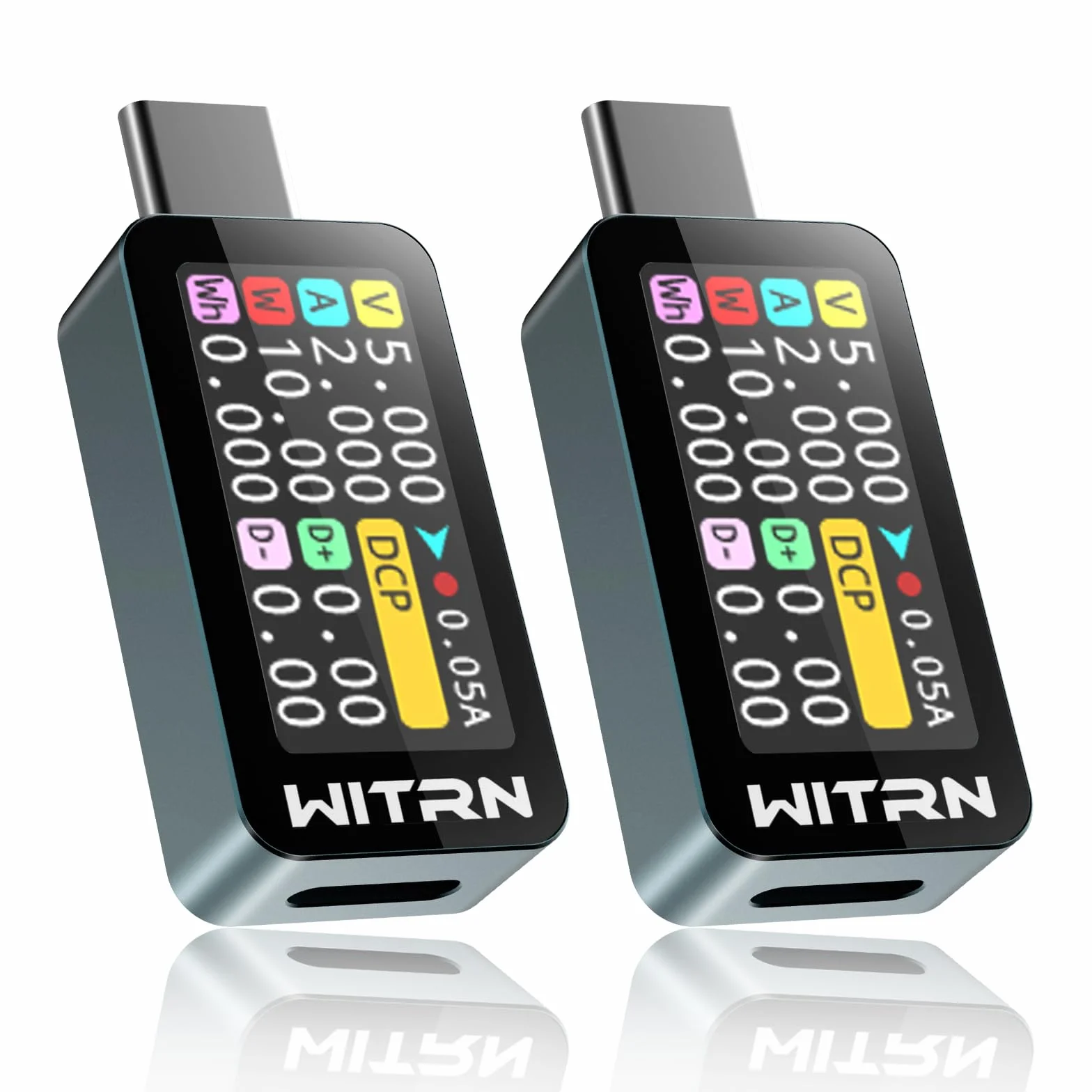 Heemol 2 szt. 10 A USB C tester miernik 4-36 V cyfrowy miernik prądu PD Power Meter USB C, miernik prądu, kolor IPS LCD, multimetr, woltomierz, miernik mocy