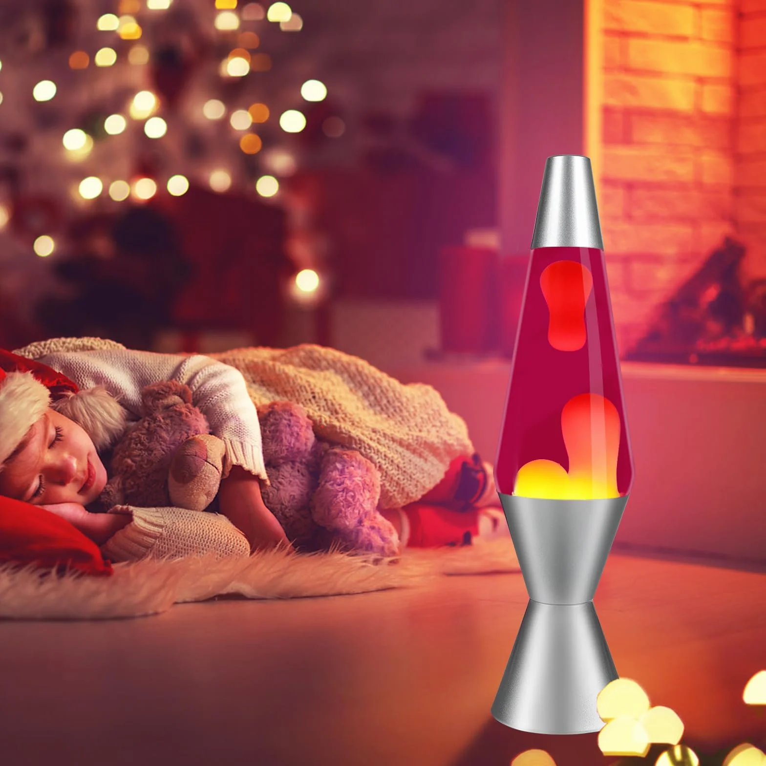 Lampy lawowe dla dorosłych dzieci 37 cm lampa lawowa w płynie żółtym wosku fioletowa lampa retro Astro do dekoracji domu Piękna lampka Prezent na Boże Narodzenie Urodziny Halloween