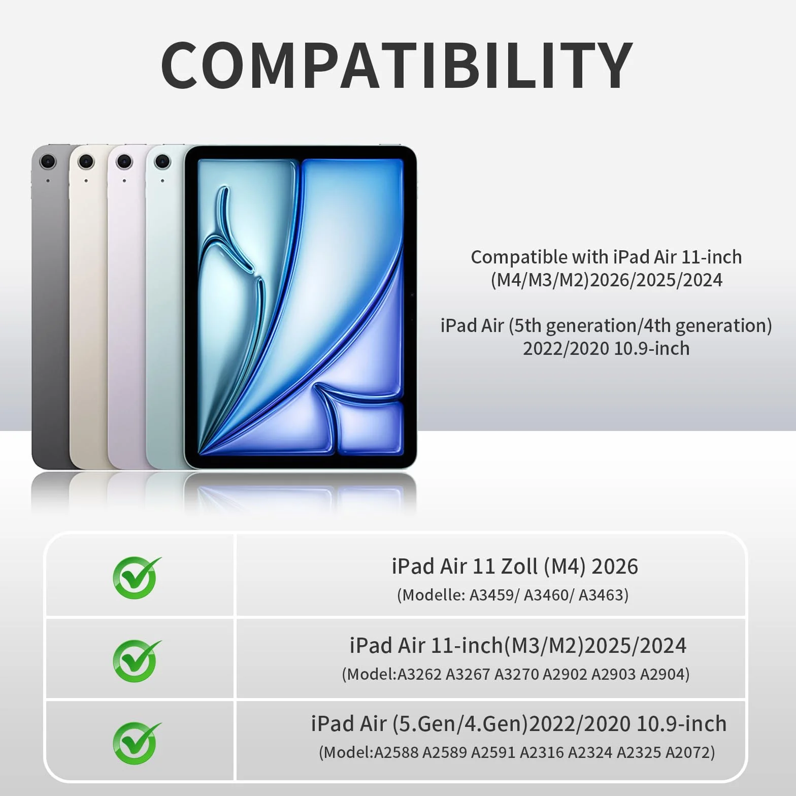 Etui na klawiaturę do iPad Air 11" (M2) 2024, iPad Air 5. Gen 2022/4. Gen 2020 10,9", Bluetooth QWERTZ, Szary