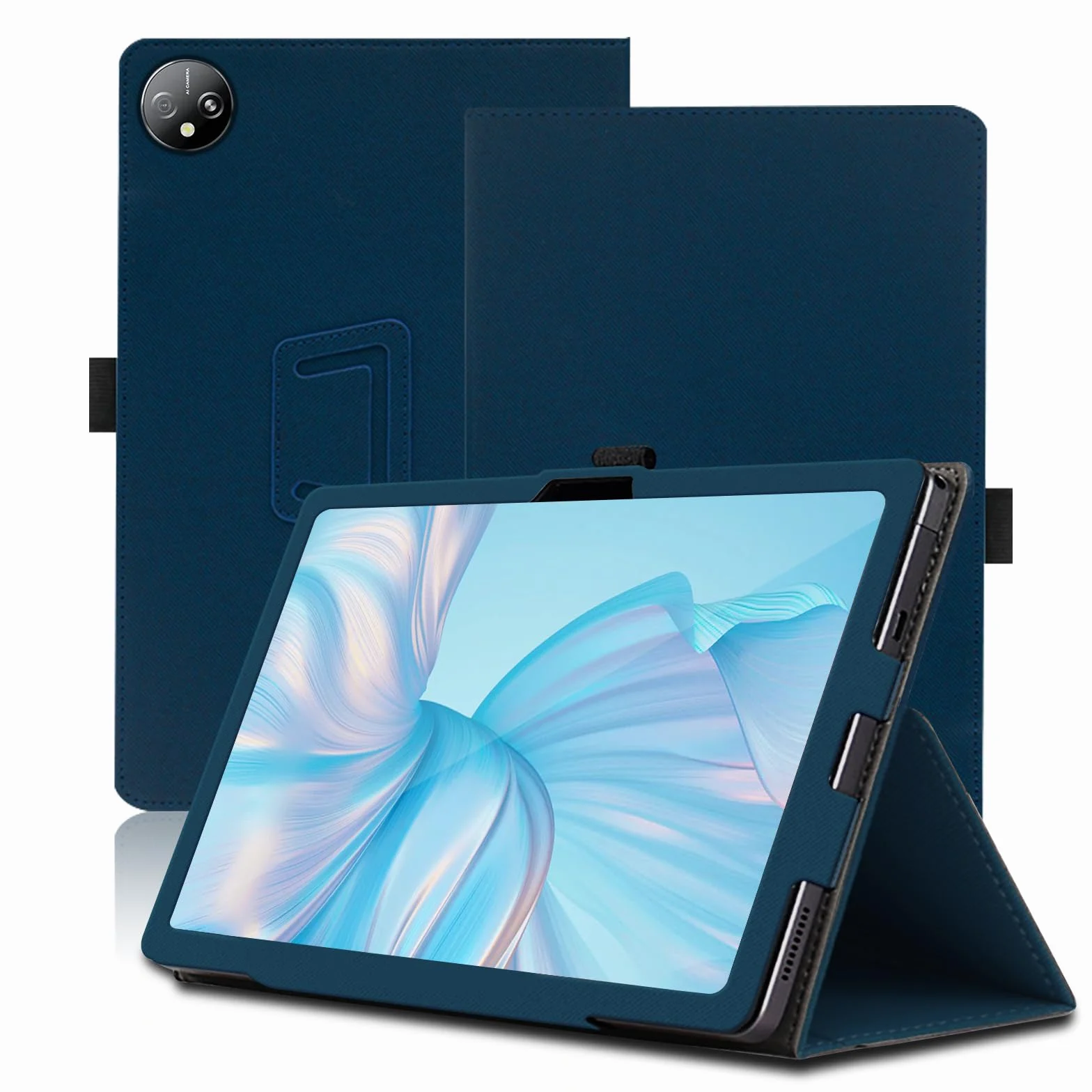 Pokrowiec na tablet Blackview Tab 80 10 cali, Blackview Tab 80 Tablet Case, składany stojak ochronny z uchwytem na ołówek i paskiem na rękę, pełna ochrona. (niebieski)