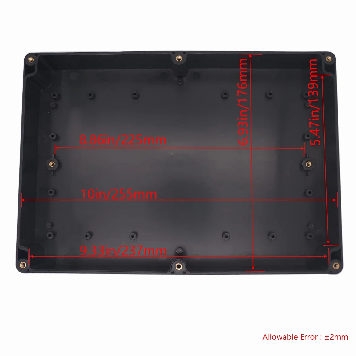 Skrzynka projektowa IP65, wodoodporna skrzynka przyłączeniowa, tworzywo ABS, czarne skrzynki elektryczne, DIY, elektroniczny projekt, obudowa zasilania, 263 x 182 x 60 mm