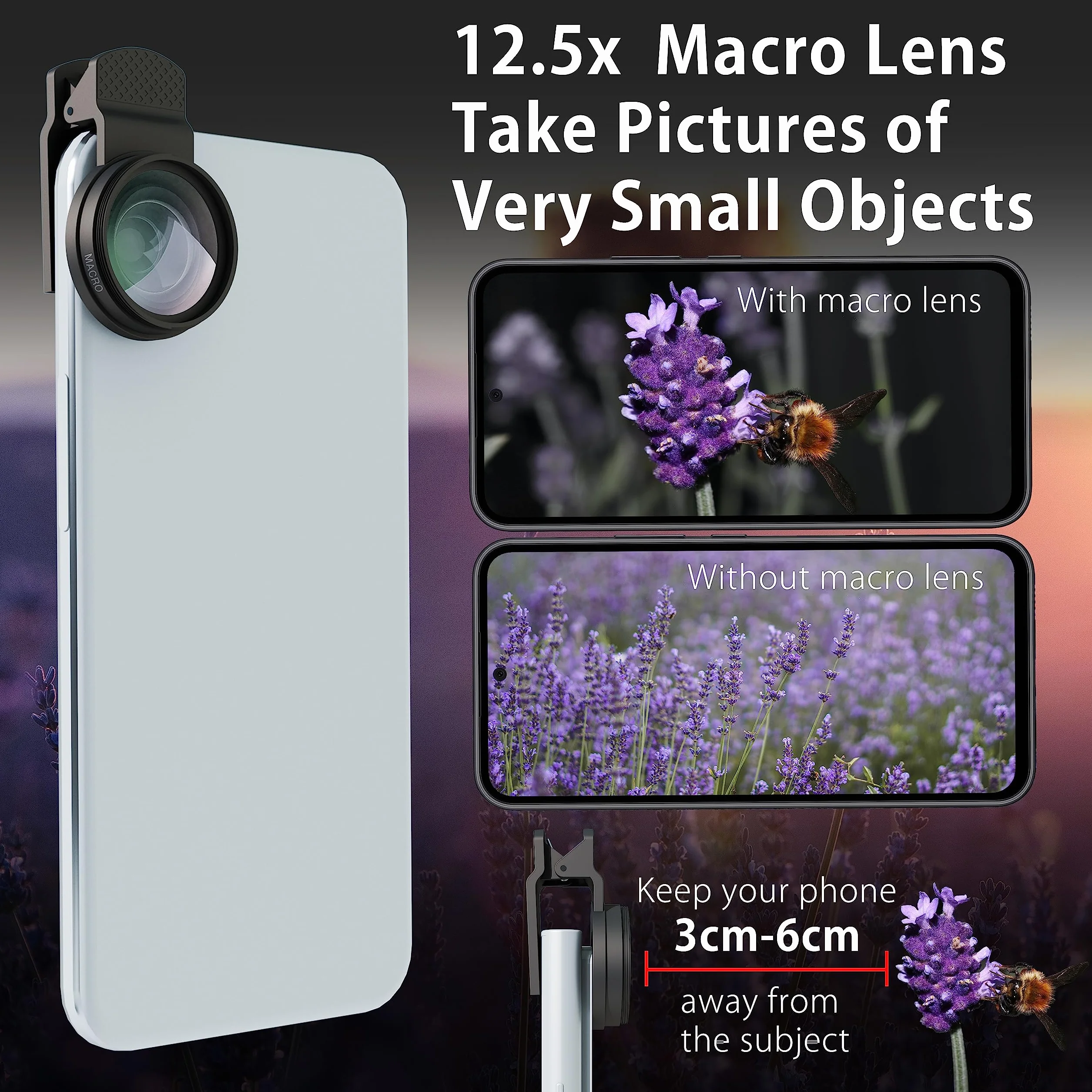 MyGadget Uniwersalny zestaw obiektywów do telefonu szerokokątny 0,45x makro 12,5x do smartfonów iPad iPhone Samsung