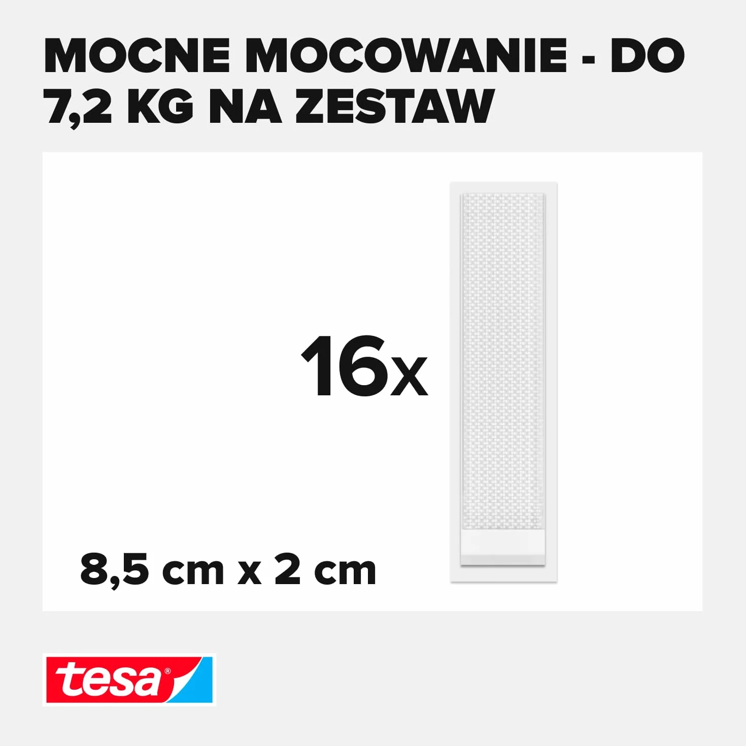 tesa Powerstrips CLICK – podkładki samoprzylepne na rzepy do przypinania i zamykania ramek na zdjęcia i dekoracji ściennych bez wiercenia – samoprzylepne paski na rzepy z systemem zatrzaskowym ON i